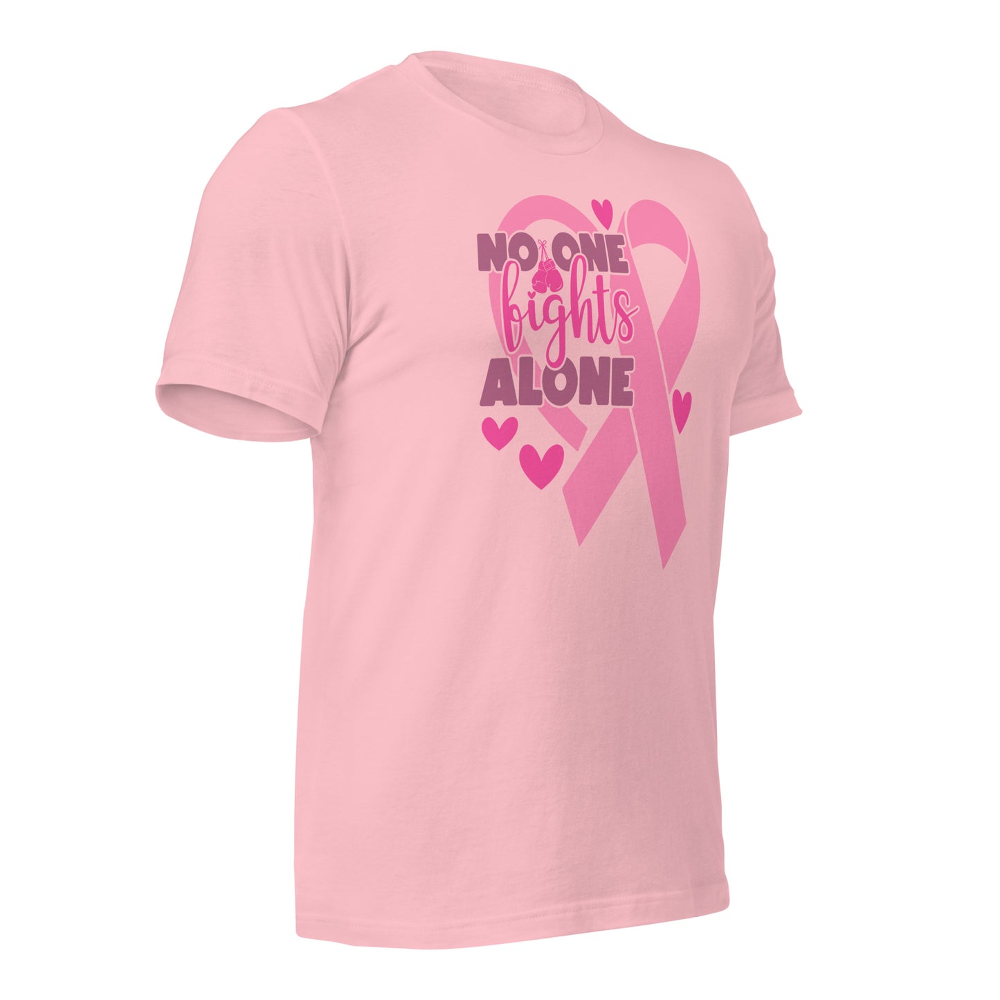 No Fights Alone Breast Cancer Awareness Bella Canvas Adult T-Shirt