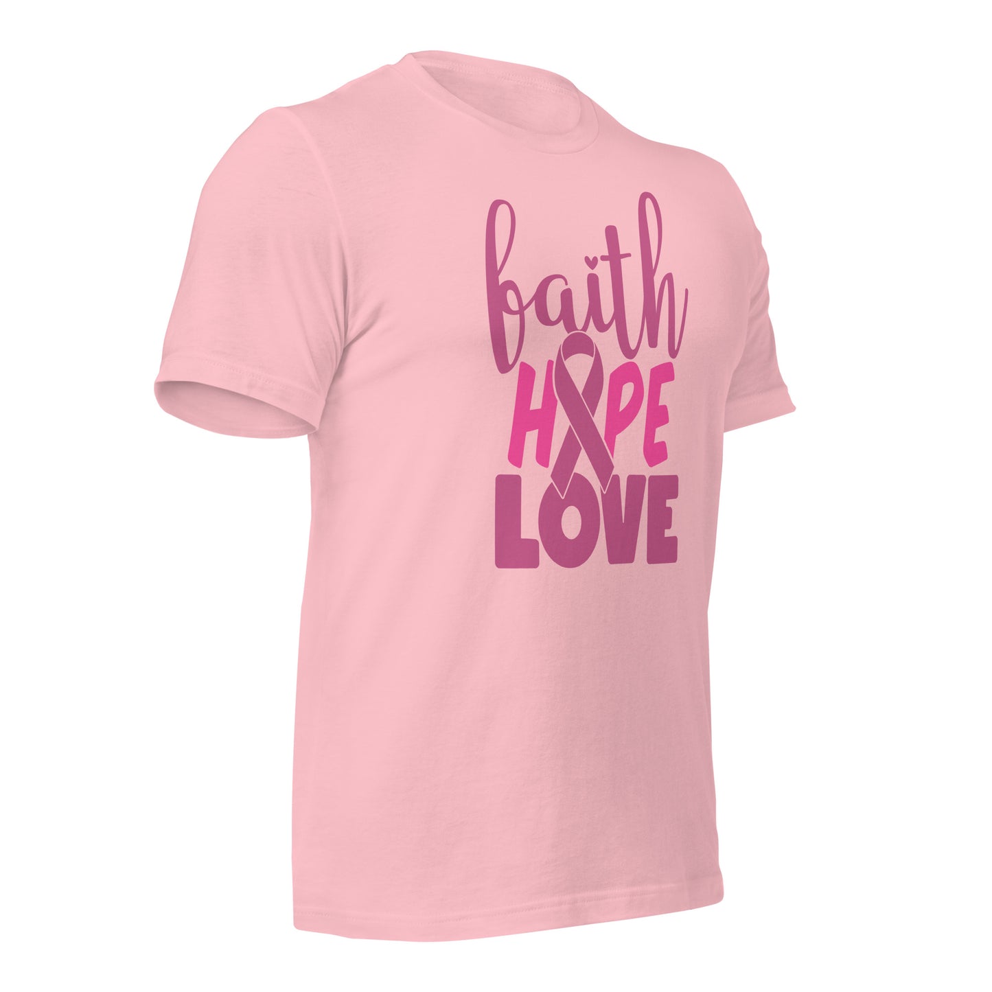 Faith Hope Love Breast Cancer Awareness Bella Canvas Adult T-Shirt