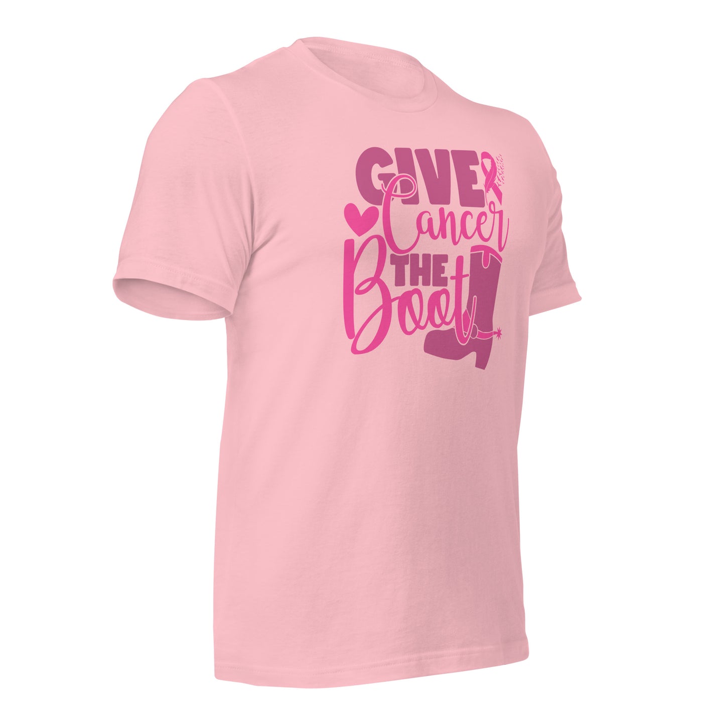 Give Cancer The Boot Breast Cancer Awareness Bella Canvas Adult T-Shirt