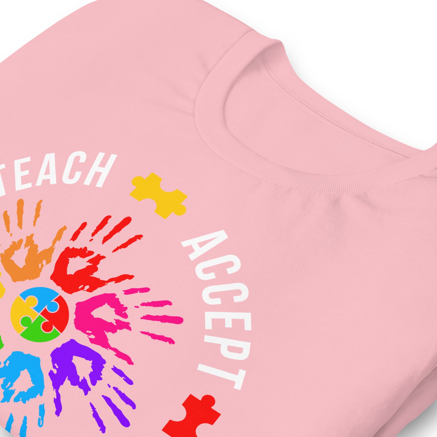 Teach Accept Understand Love Autism Bella Canvas Adult T-Shirt
