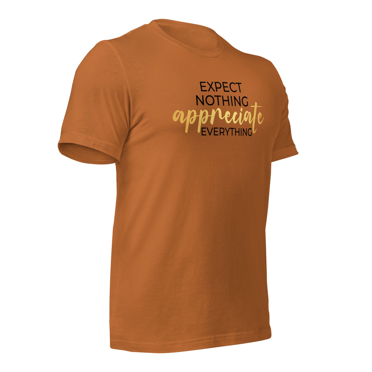Expect Nothing, Appreciate Everything Quality Cotton Bella Canvas Adult T-Shirt