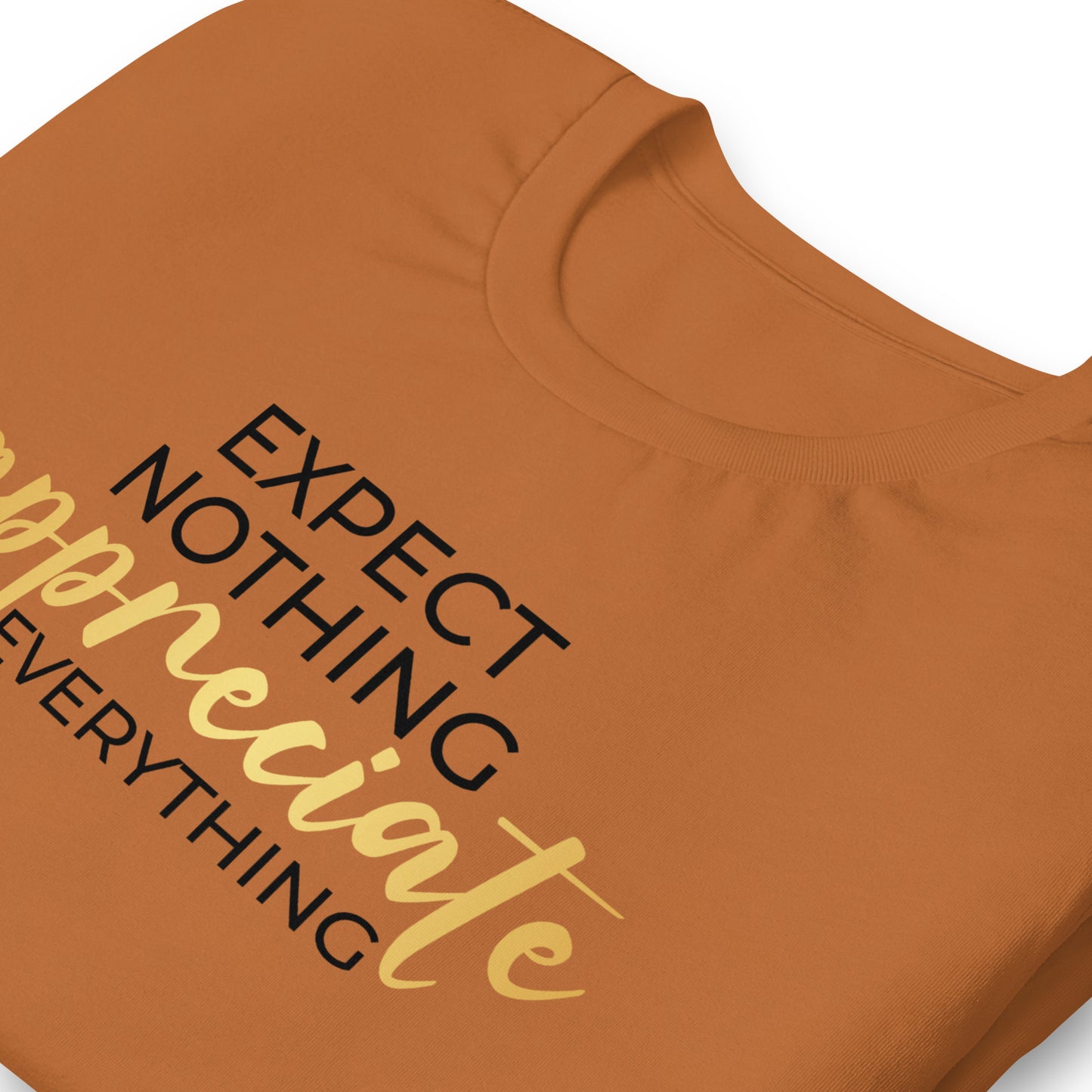 Expect Nothing, Appreciate Everything Quality Cotton Bella Canvas Adult T-Shirt