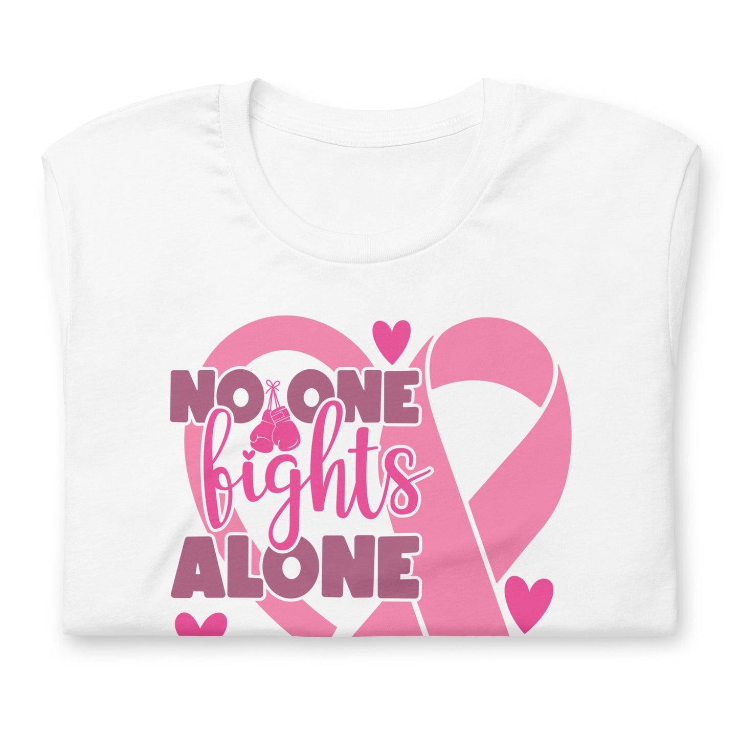 No Fights Alone Breast Cancer Awareness Bella Canvas Adult T-Shirt
