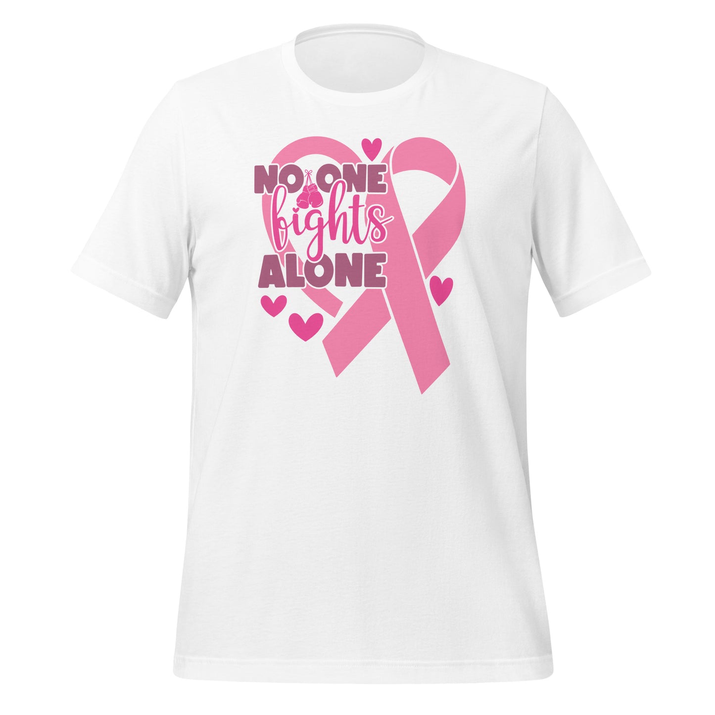 No Fights Alone Breast Cancer Awareness Bella Canvas Adult T-Shirt
