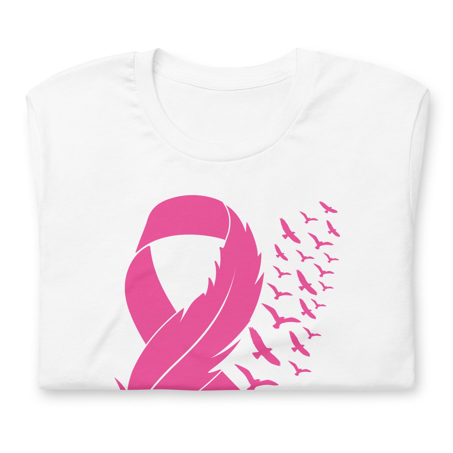 Breast Cancer Awareness Feather Ribbon Bella Canvas Adult T-Shirt