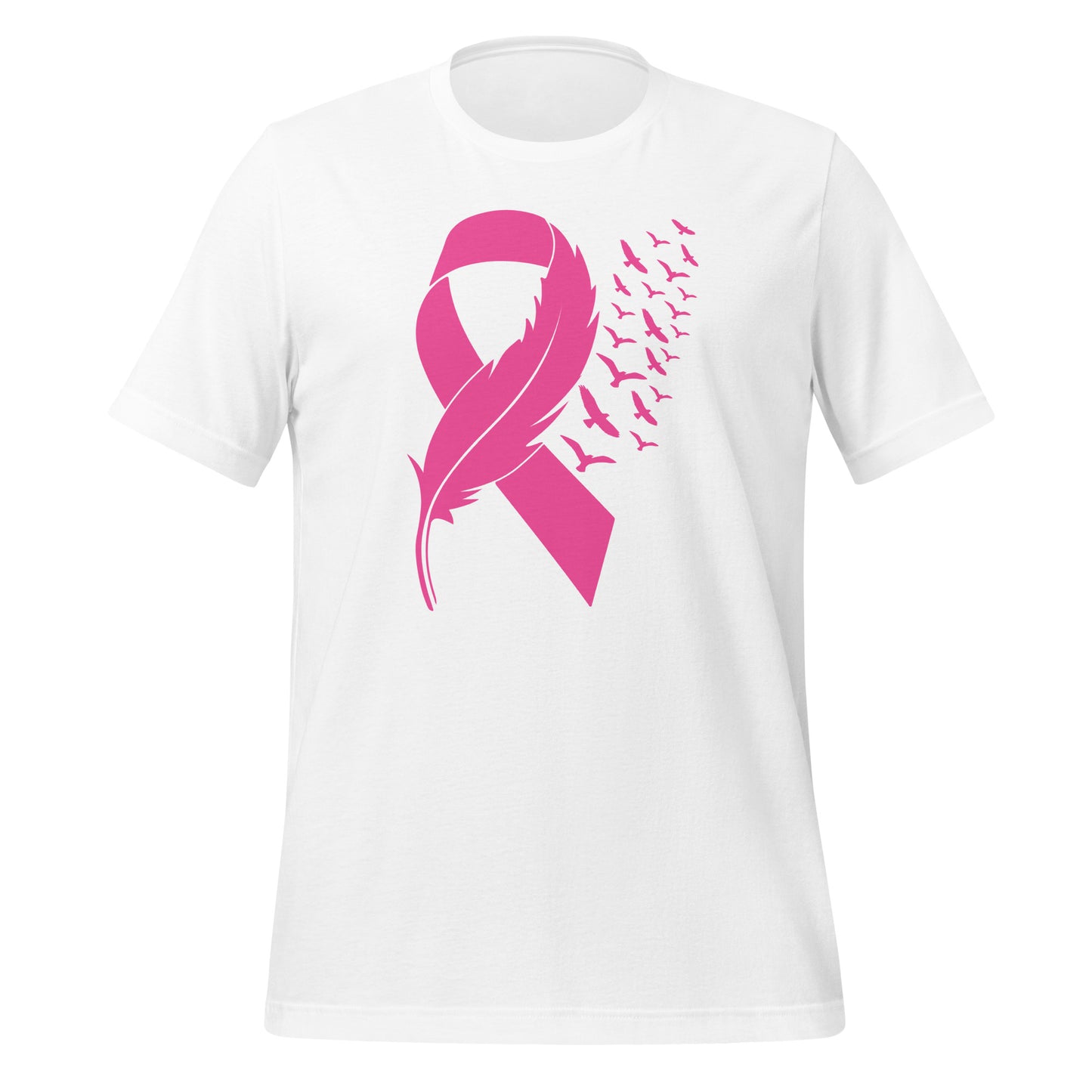 Breast Cancer Awareness Feather Ribbon Bella Canvas Adult T-Shirt