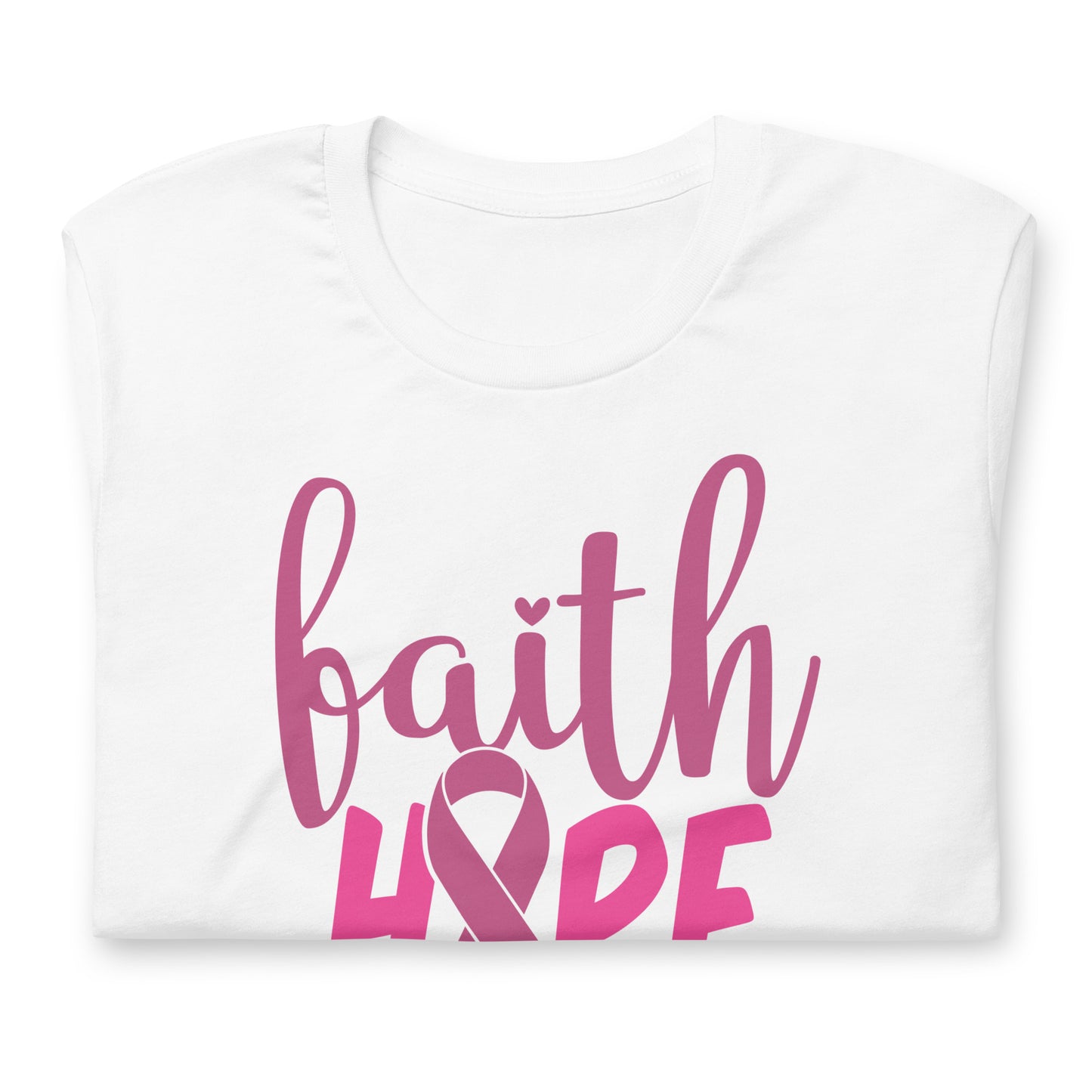 Faith Hope Love Breast Cancer Awareness Bella Canvas Adult T-Shirt