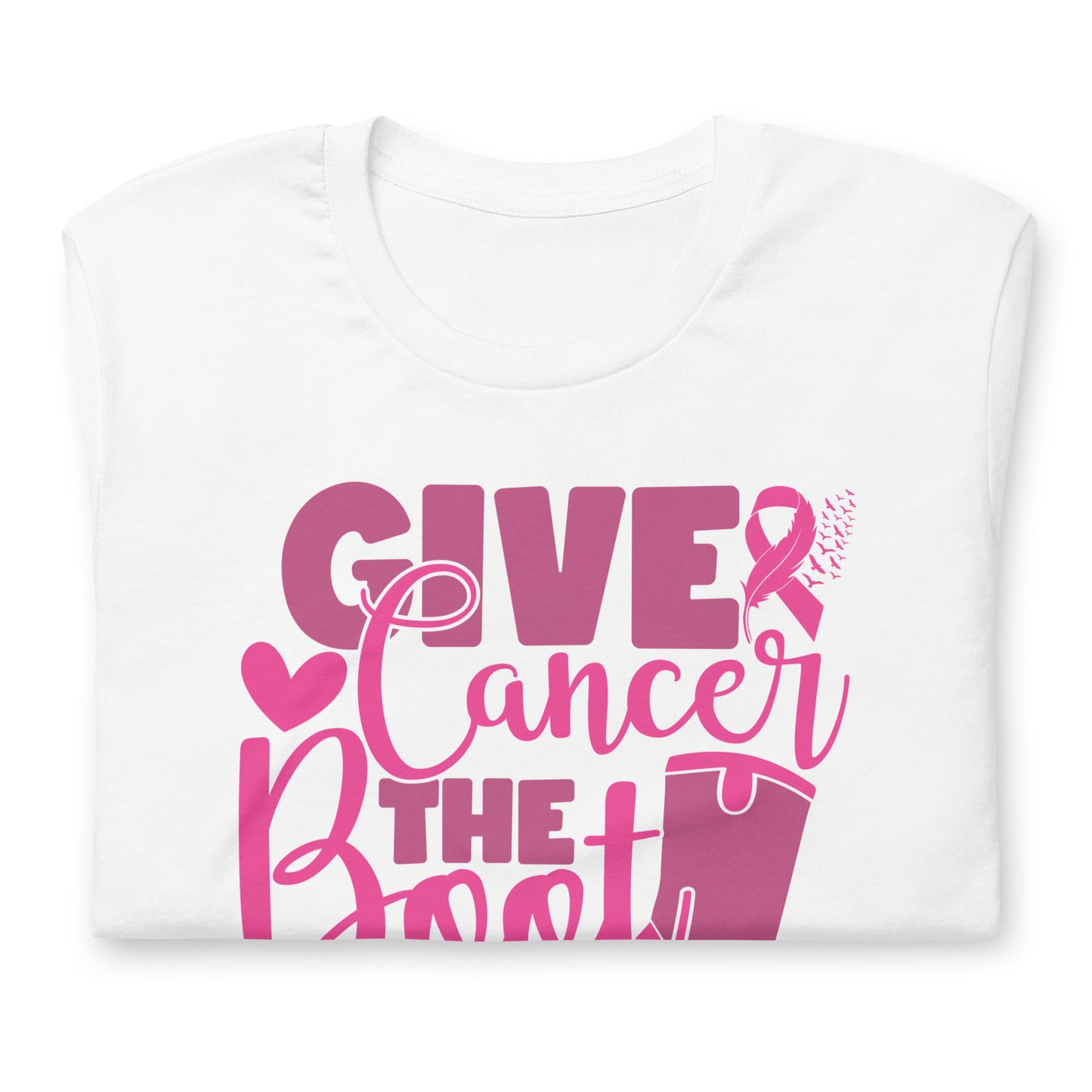 Give Cancer The Boot Breast Cancer Awareness Bella Canvas Adult T-Shirt