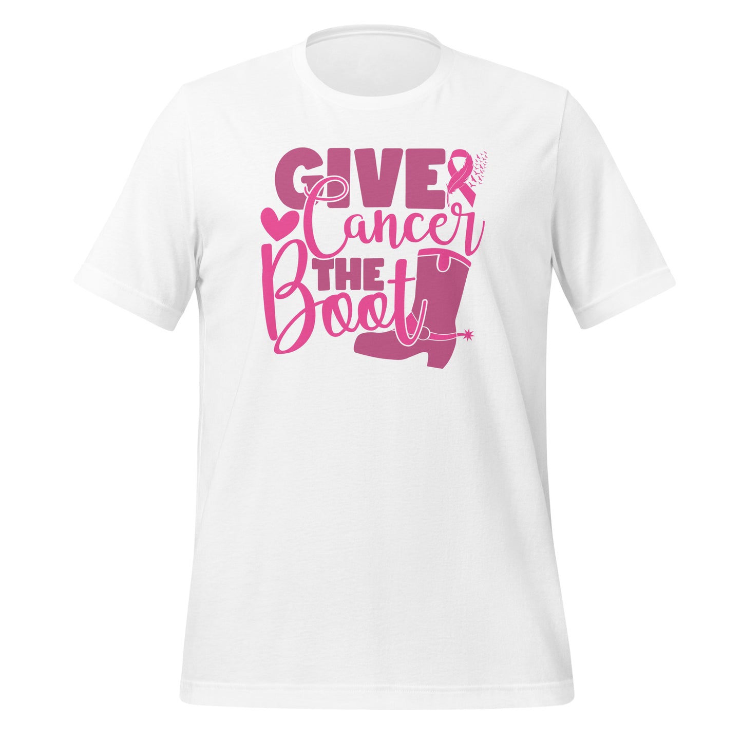 Give Cancer The Boot Breast Cancer Awareness Bella Canvas Adult T-Shirt