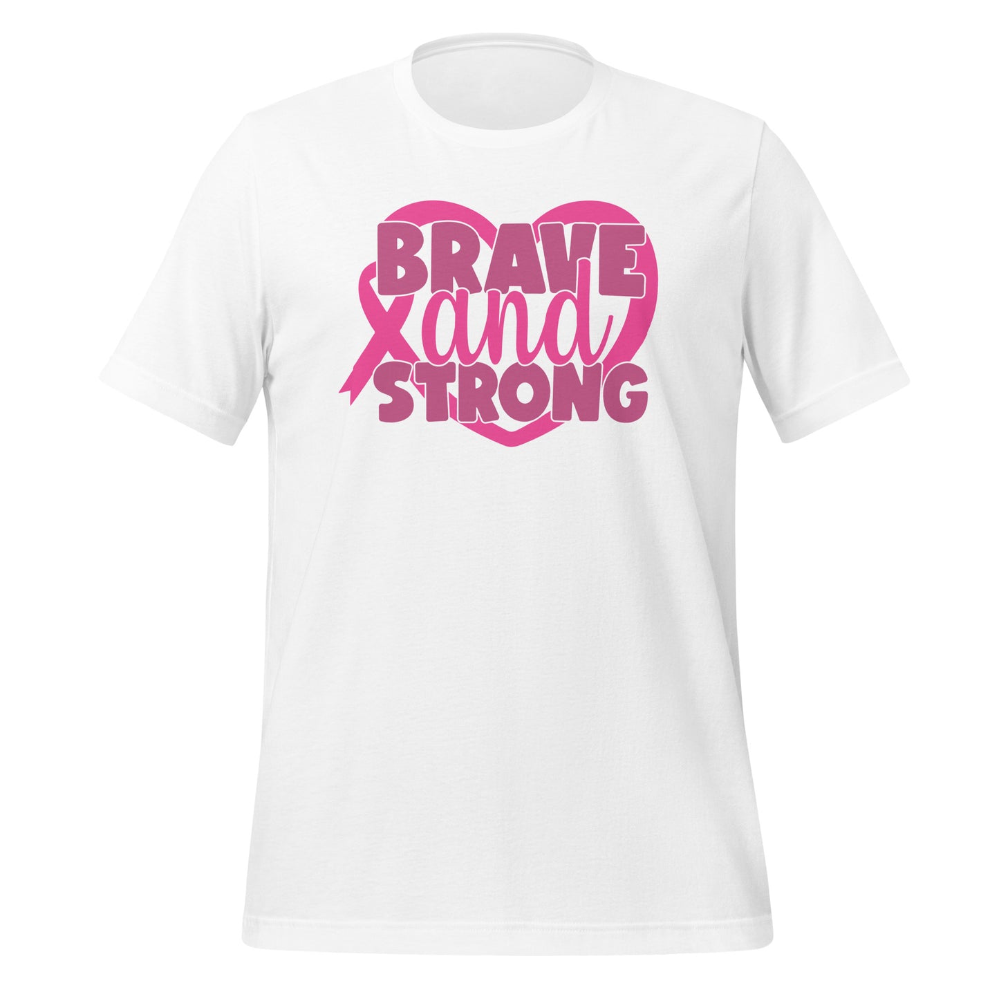 Brave and Strong Breast Cancer Awareness Bella Canvas Adult T-Shirt