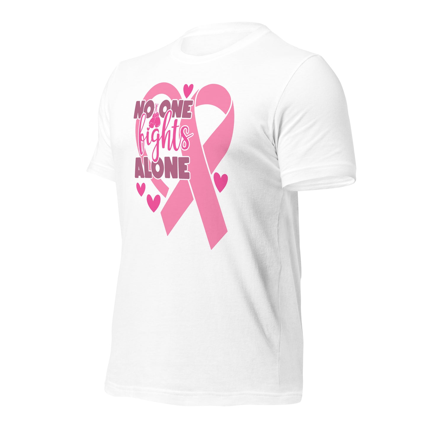 No Fights Alone Breast Cancer Awareness Bella Canvas Adult T-Shirt