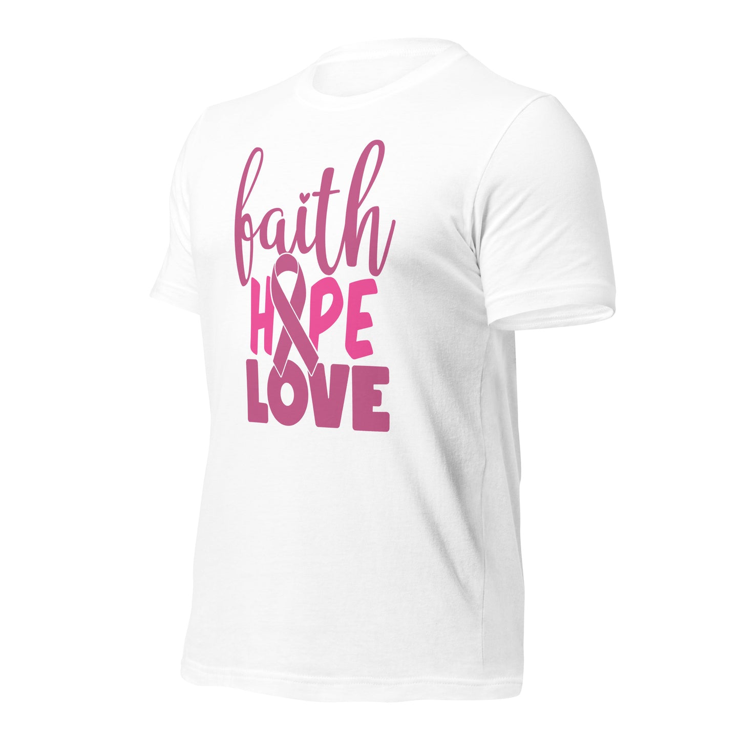 Faith Hope Love Breast Cancer Awareness Bella Canvas Adult T-Shirt