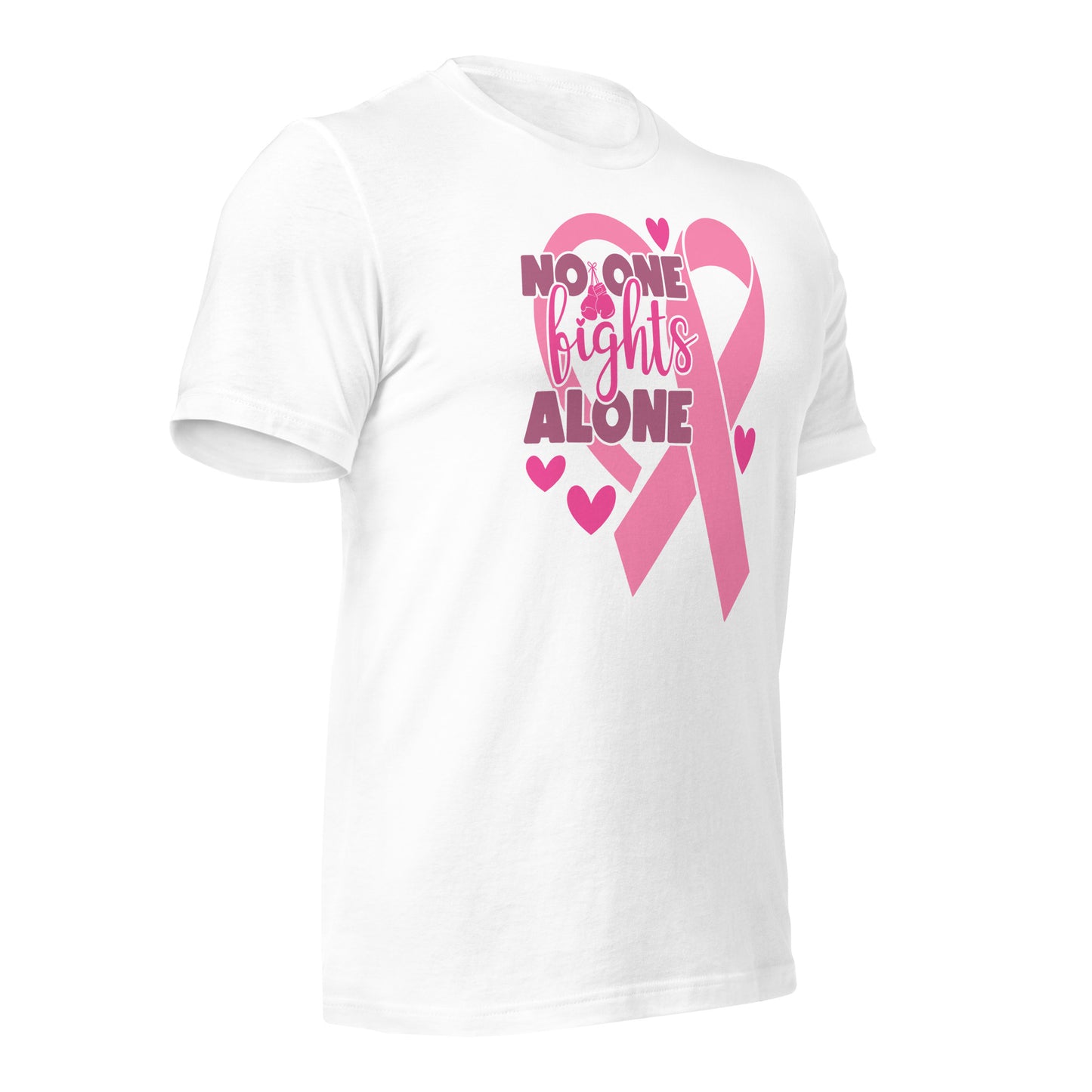 No Fights Alone Breast Cancer Awareness Bella Canvas Adult T-Shirt