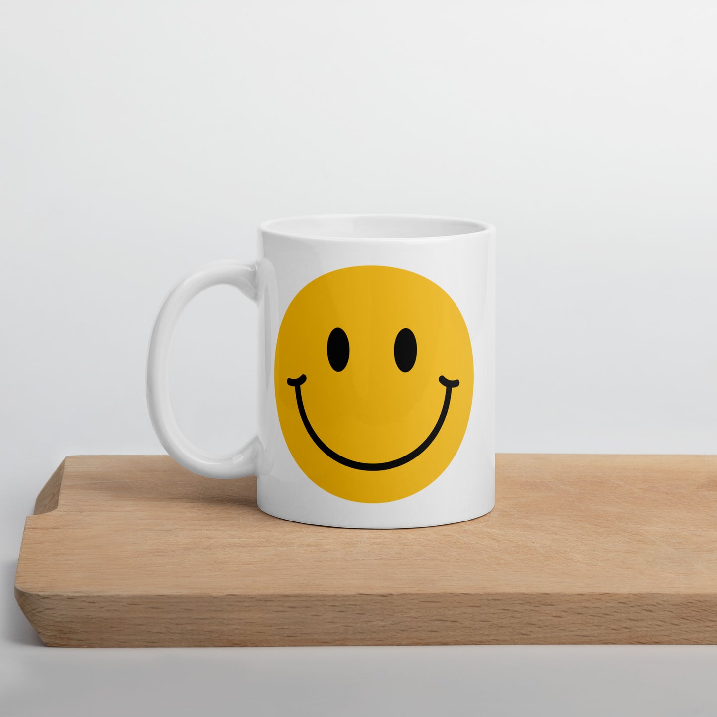 Smiley Face White Ceramic Coffee Mug