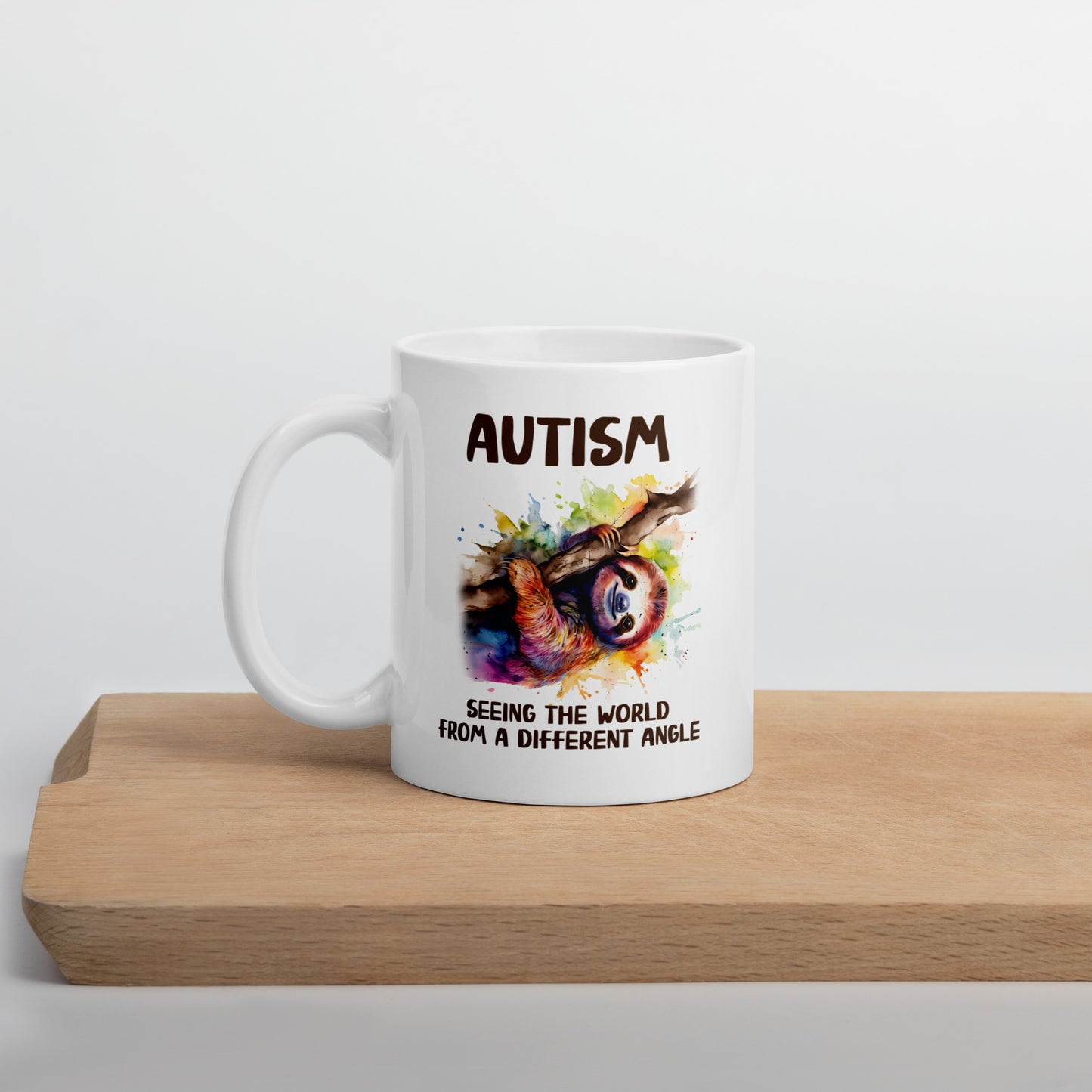 Seeing the World From a Different Angle Sloth Ceramic Coffee Mug