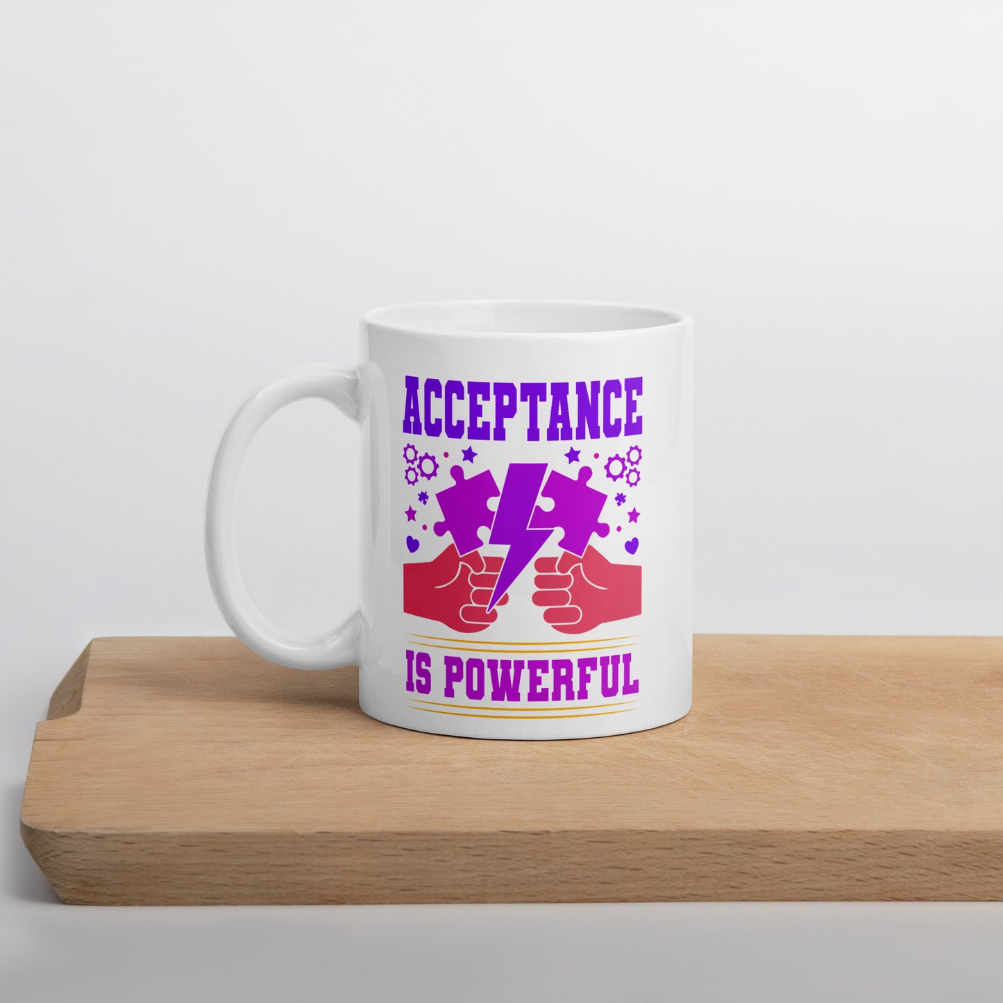 Autism Acceptance is Power Ceramic Coffee Mug
