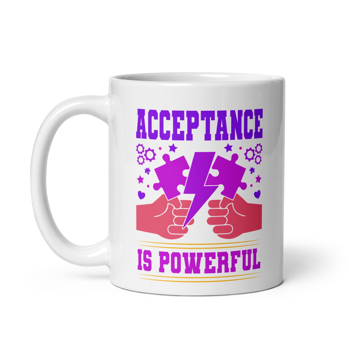 Autism Acceptance is Power Ceramic Coffee Mug