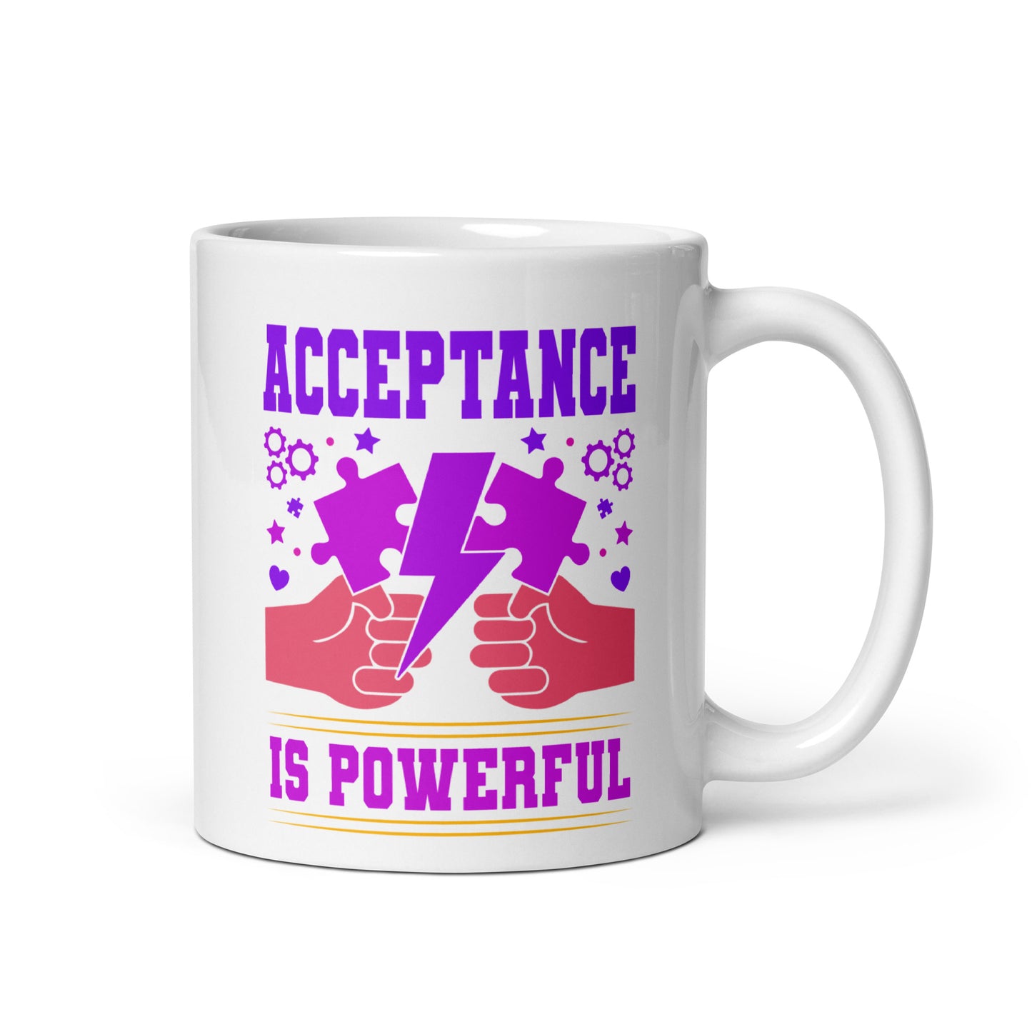 Autism Acceptance is Power Ceramic Coffee Mug