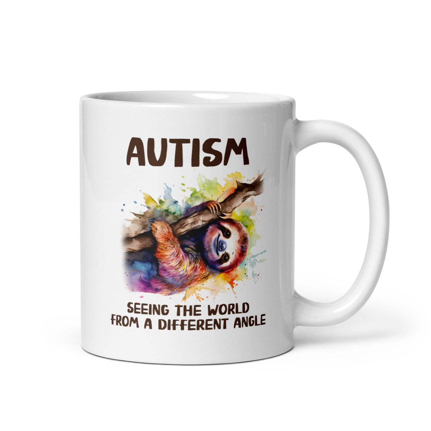 Seeing the World From a Different Angle Sloth Ceramic Coffee Mug