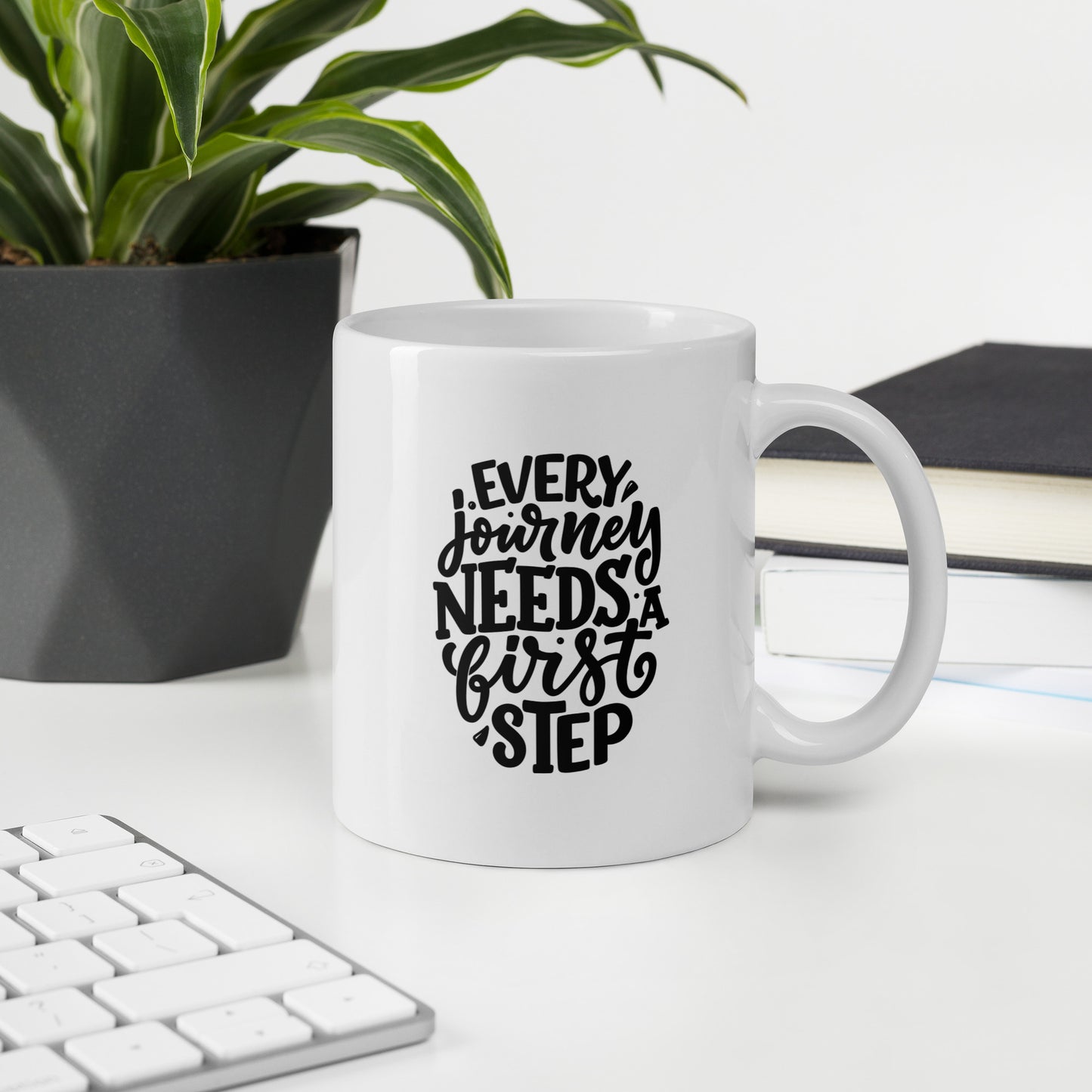 Every Journey Needs a First Step White Ceramic Coffee Mug