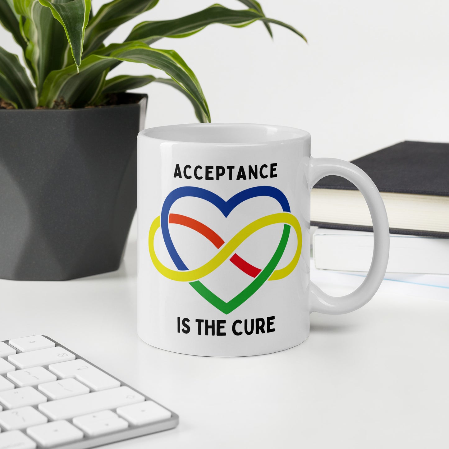 Autism Acceptance is the Cure Ceramic Coffee Mug