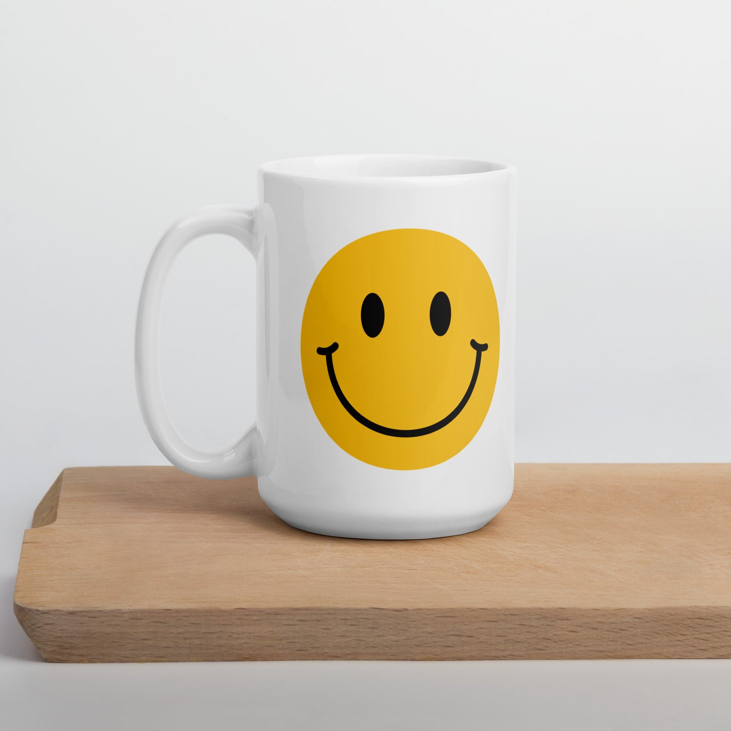 Smiley Face White Ceramic Coffee Mug