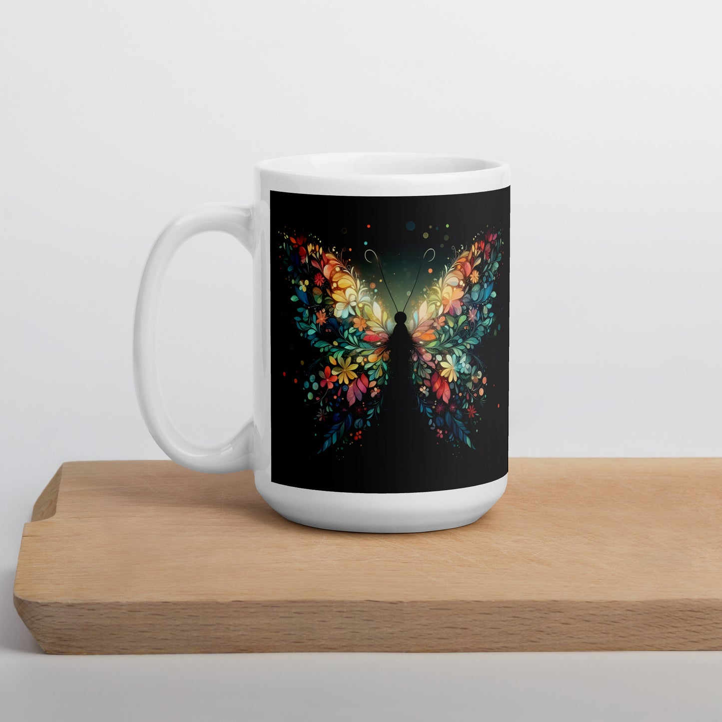 Emerging Butterfly White Ceramic Coffee Mug