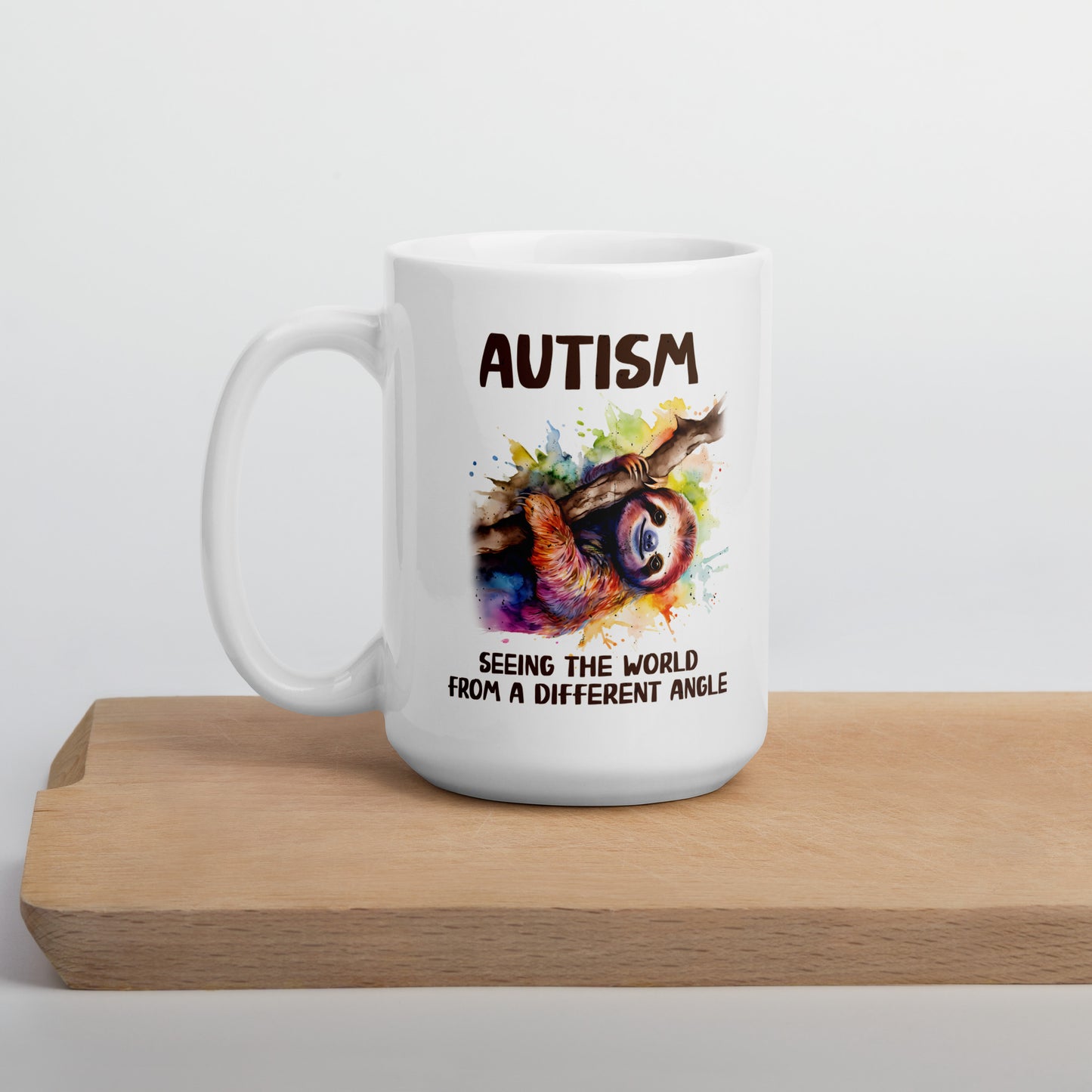 Seeing the World From a Different Angle Sloth Ceramic Coffee Mug