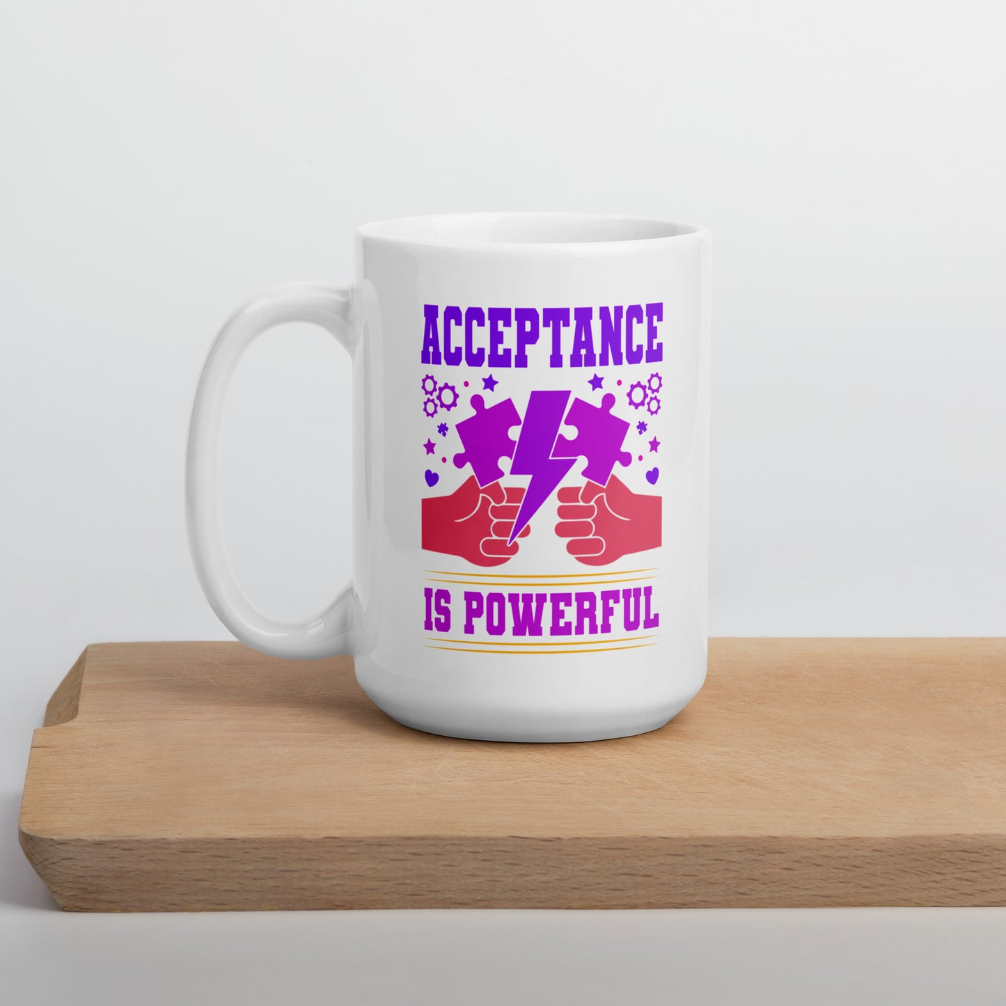 Autism Acceptance is Power Ceramic Coffee Mug