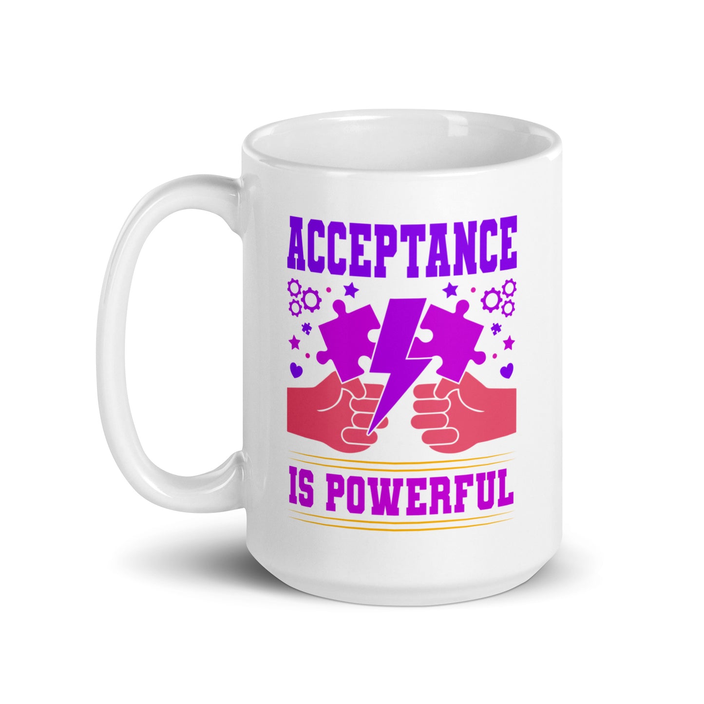 Autism Acceptance is Power Ceramic Coffee Mug