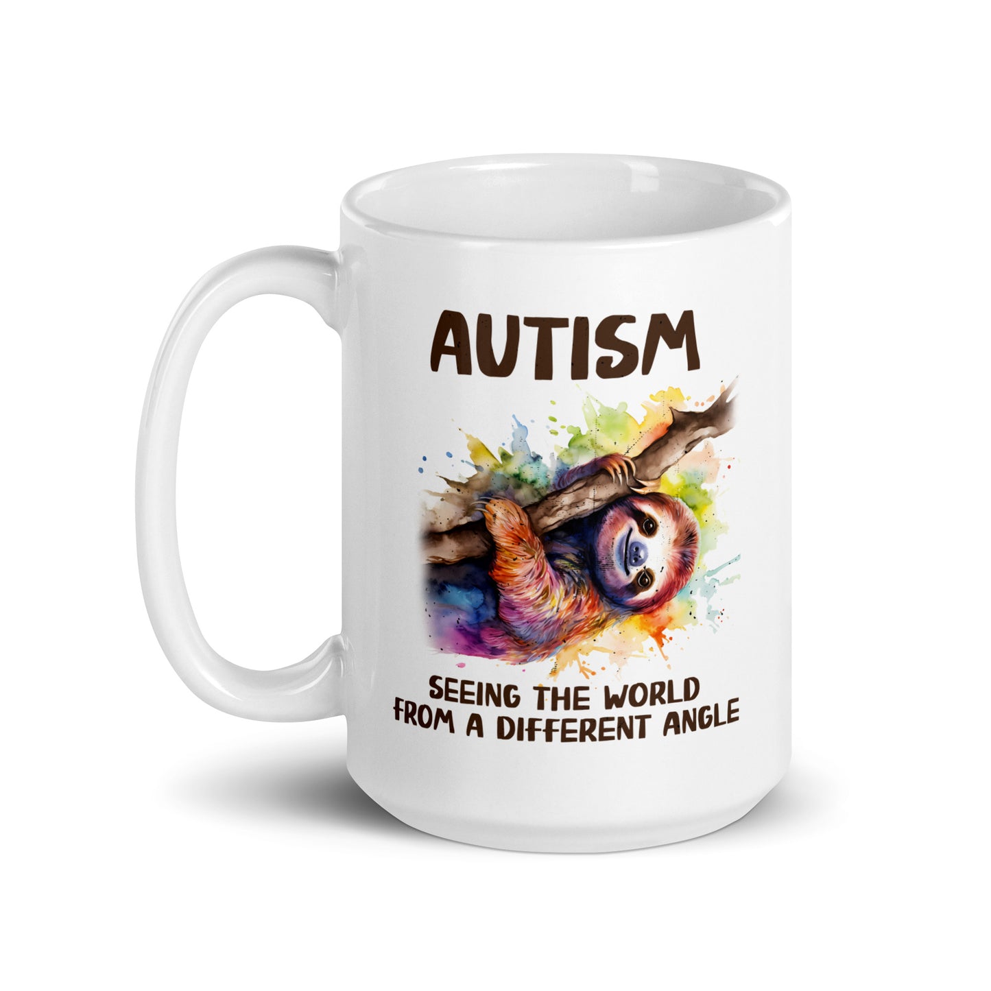 Seeing the World From a Different Angle Sloth Ceramic Coffee Mug