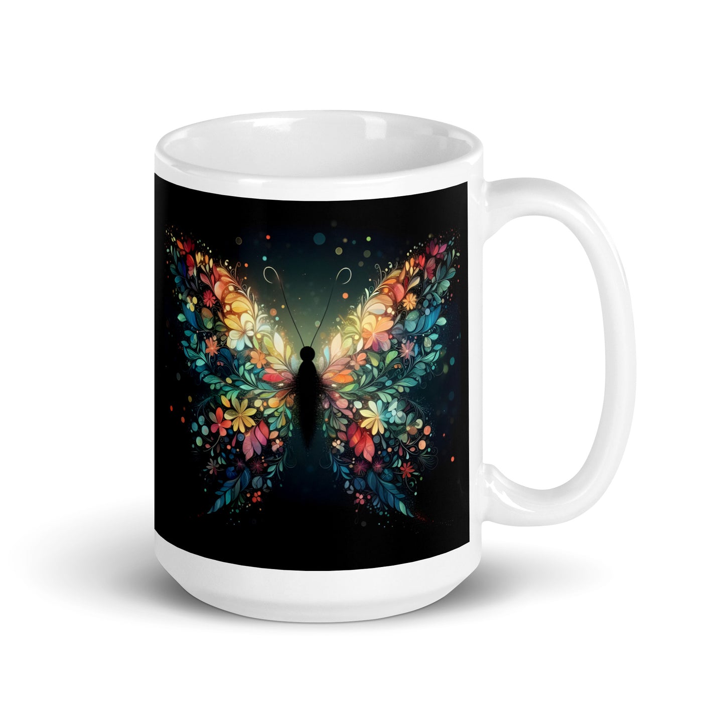 Emerging Butterfly White Ceramic Coffee Mug