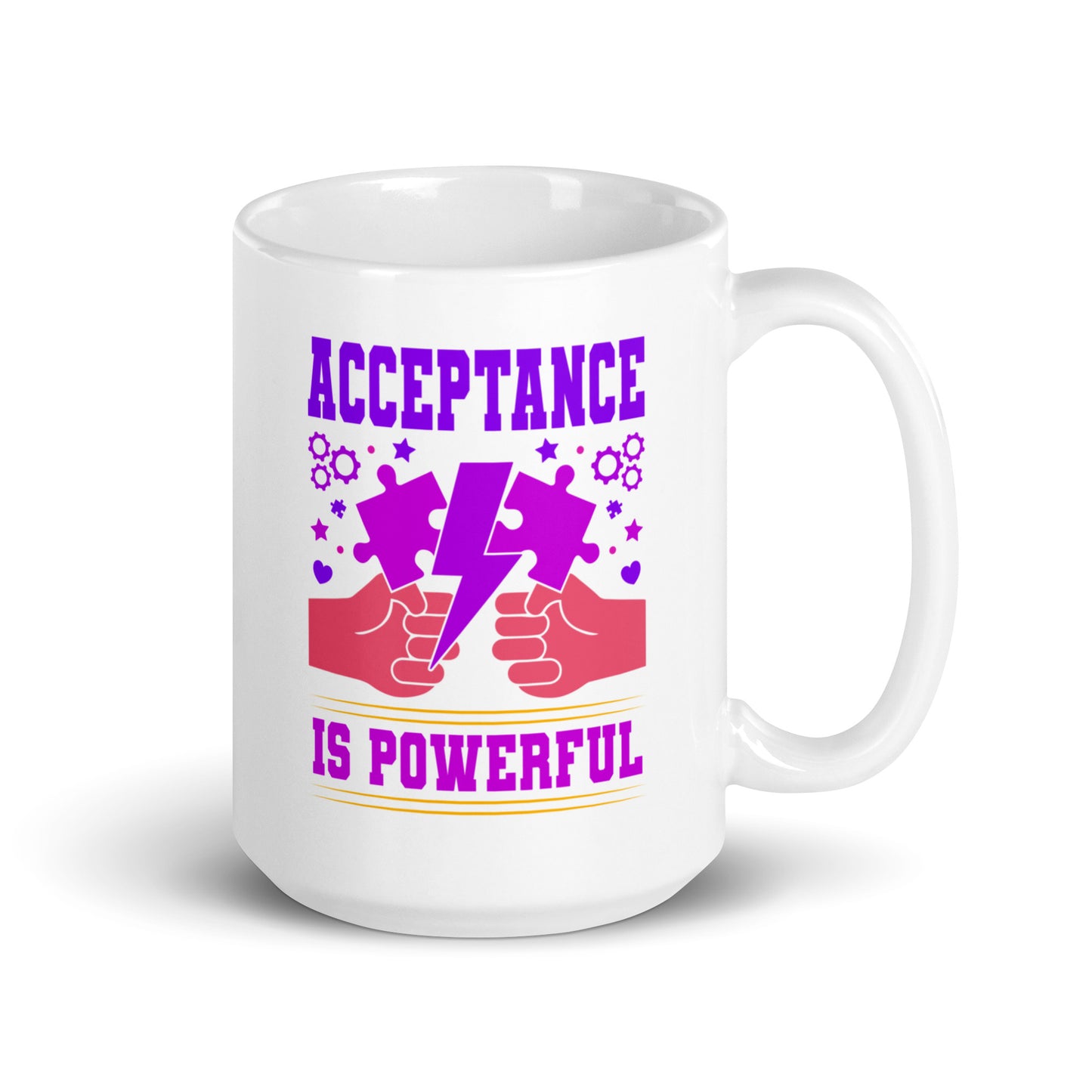 Autism Acceptance is Power Ceramic Coffee Mug