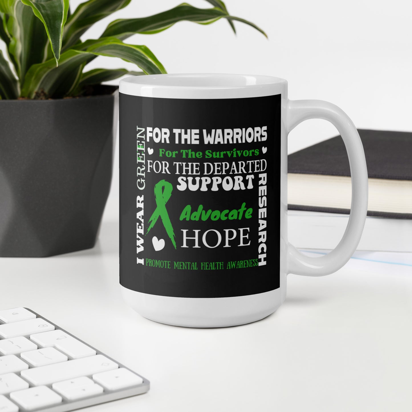 Mental Health Awareness White Ceramic Coffee Mug