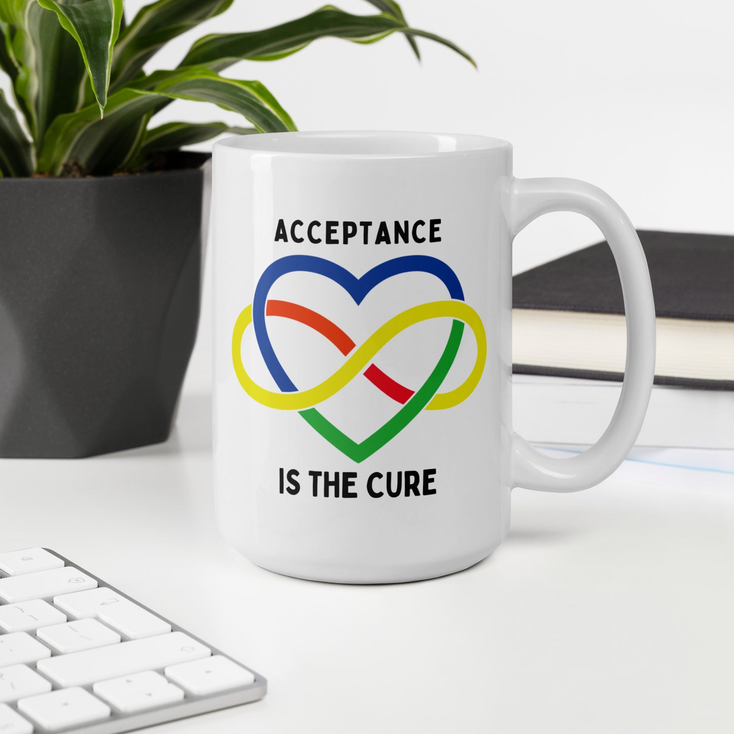 Autism Acceptance is the Cure Ceramic Coffee Mug