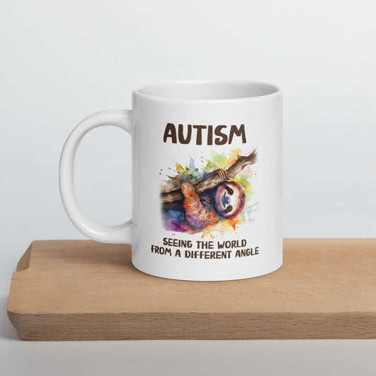 Seeing the World From a Different Angle Sloth Ceramic Coffee Mug
