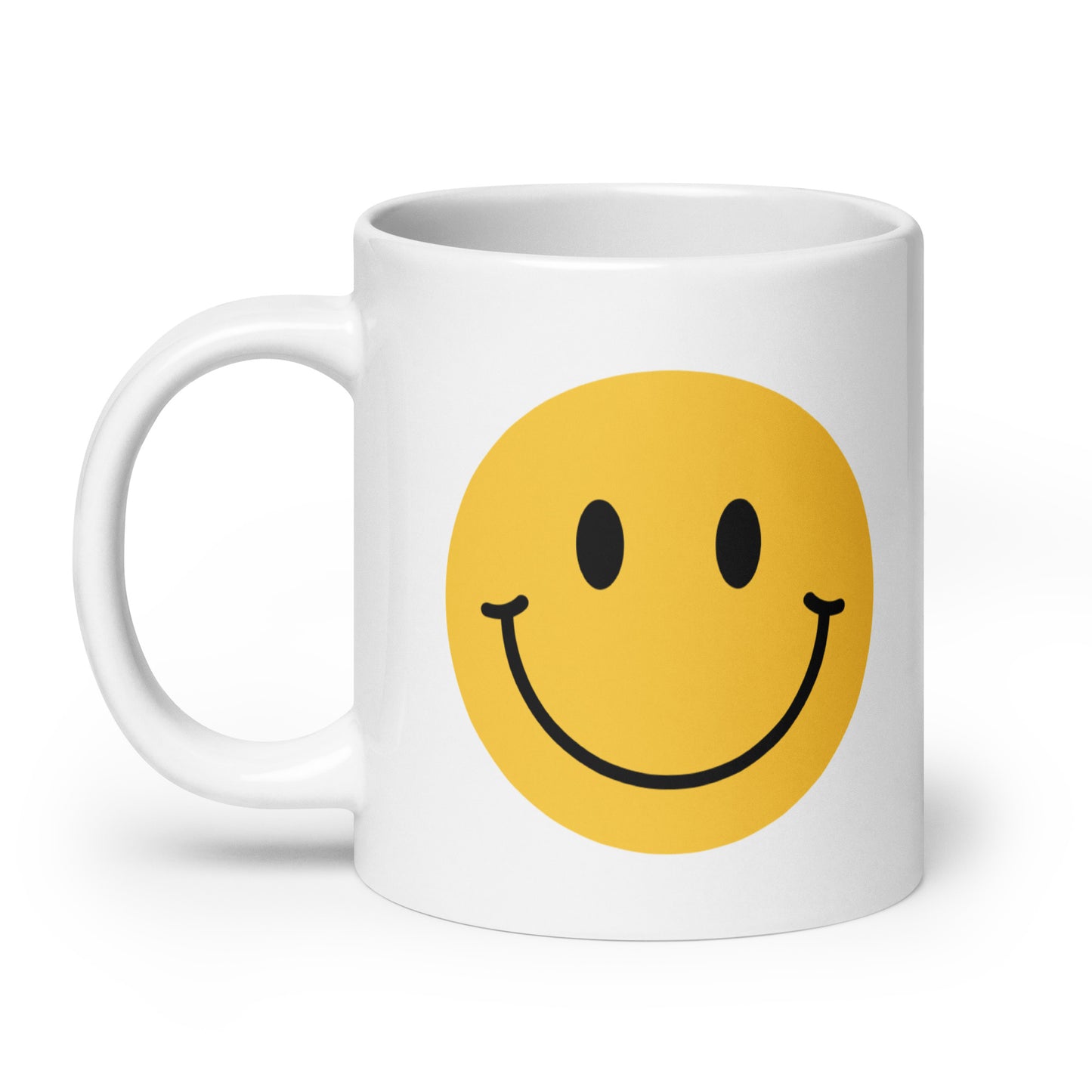 Smiley Face White Ceramic Coffee Mug
