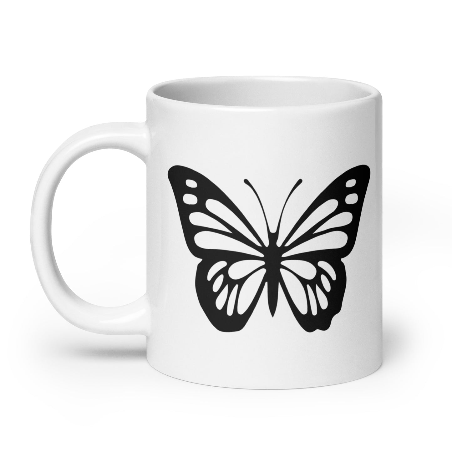 Positivity Butterfly White Ceramic Coffee Mug