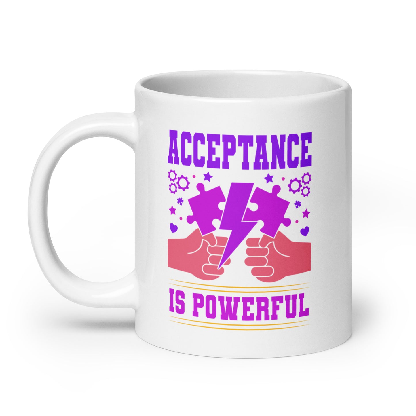 Autism Acceptance is Power Ceramic Coffee Mug