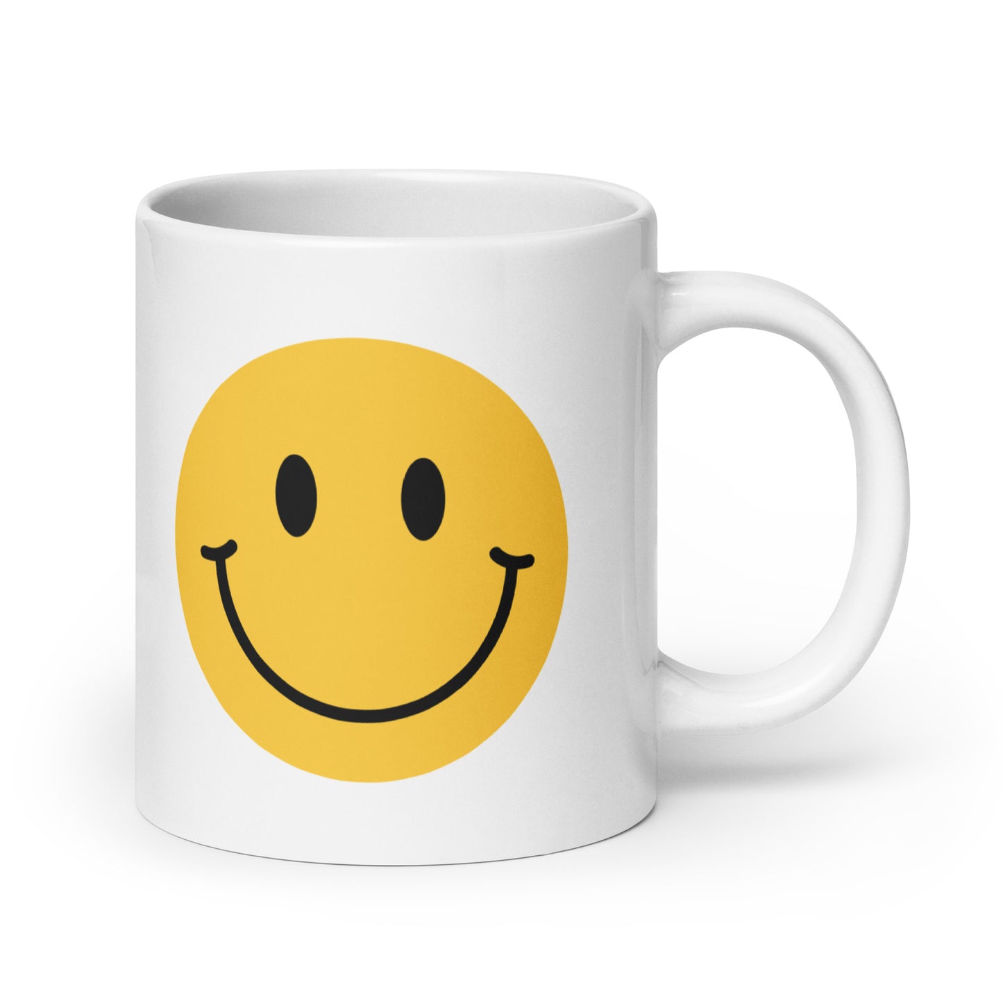 Smiley Face White Ceramic Coffee Mug