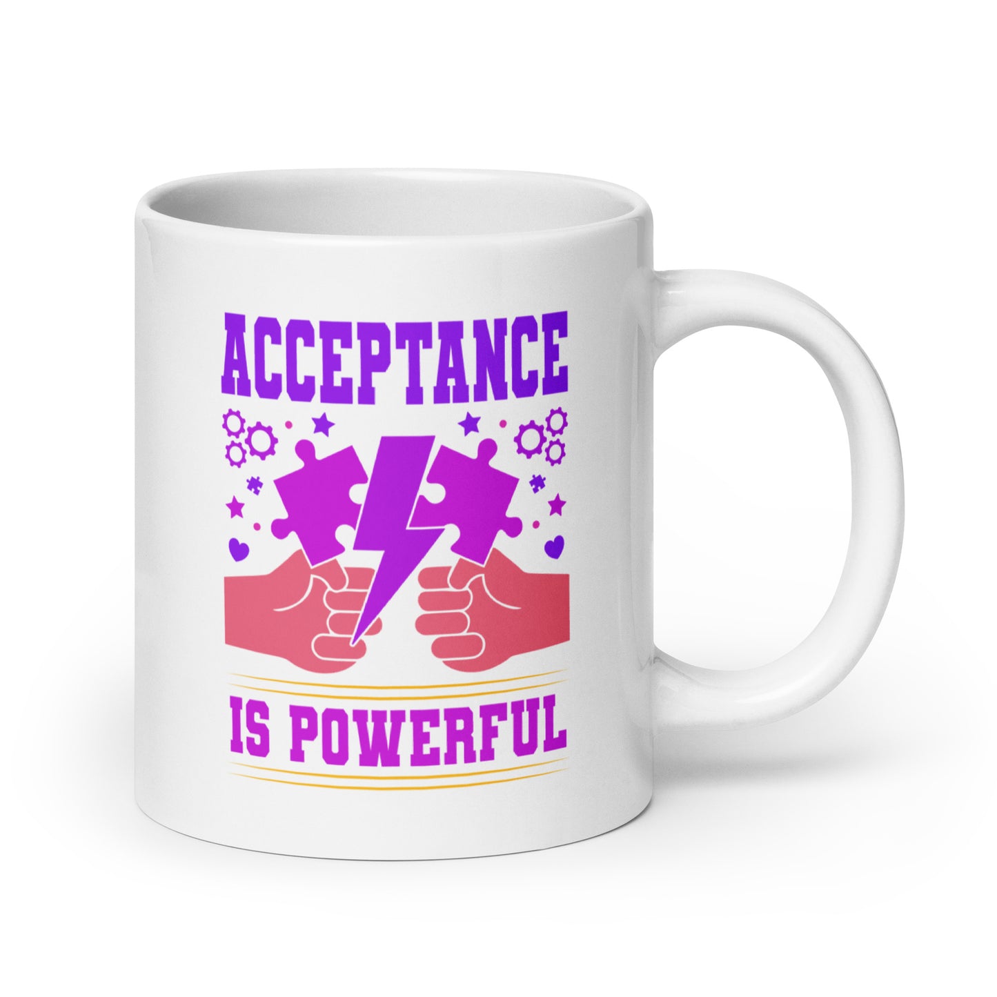 Autism Acceptance is Power Ceramic Coffee Mug