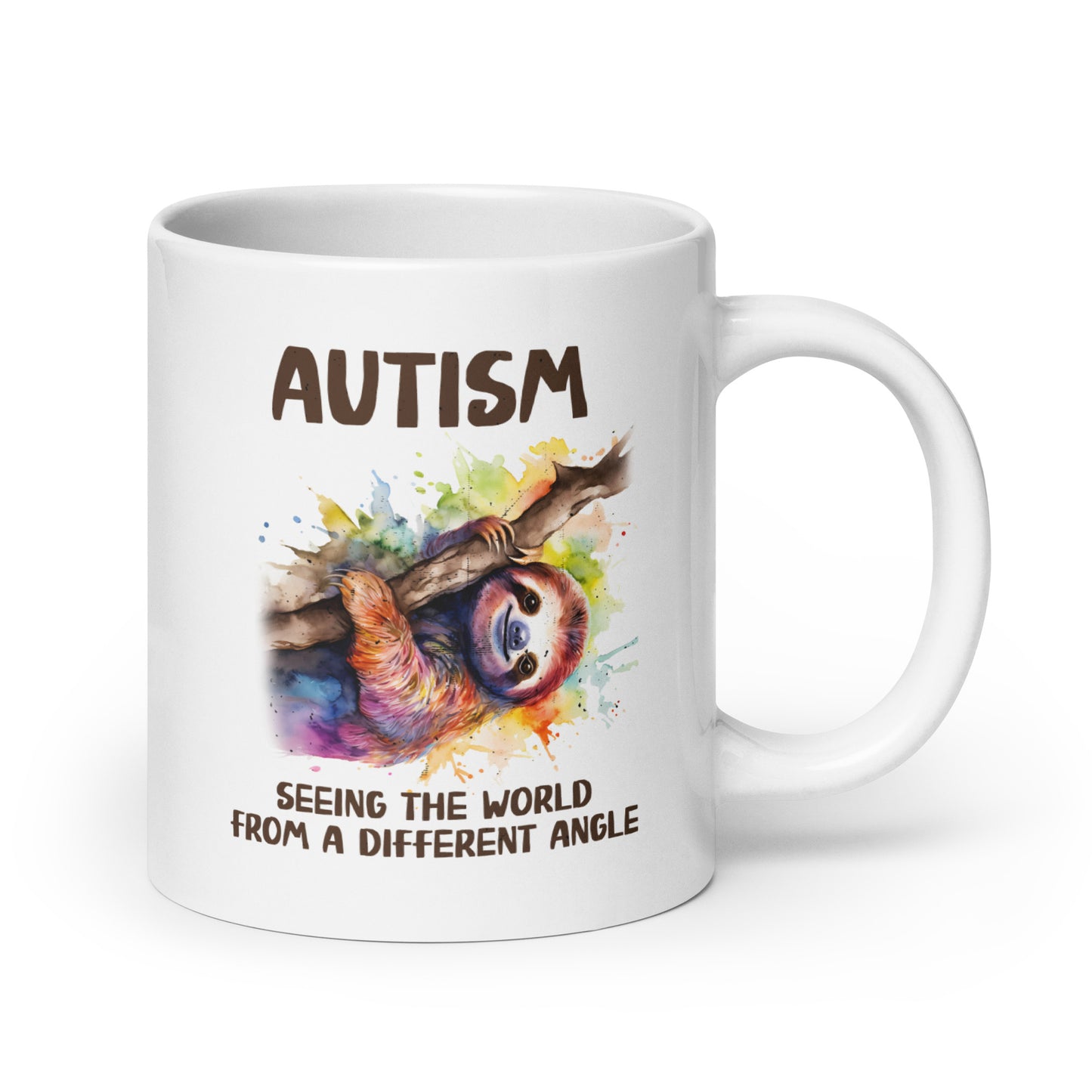 Seeing the World From a Different Angle Sloth Ceramic Coffee Mug
