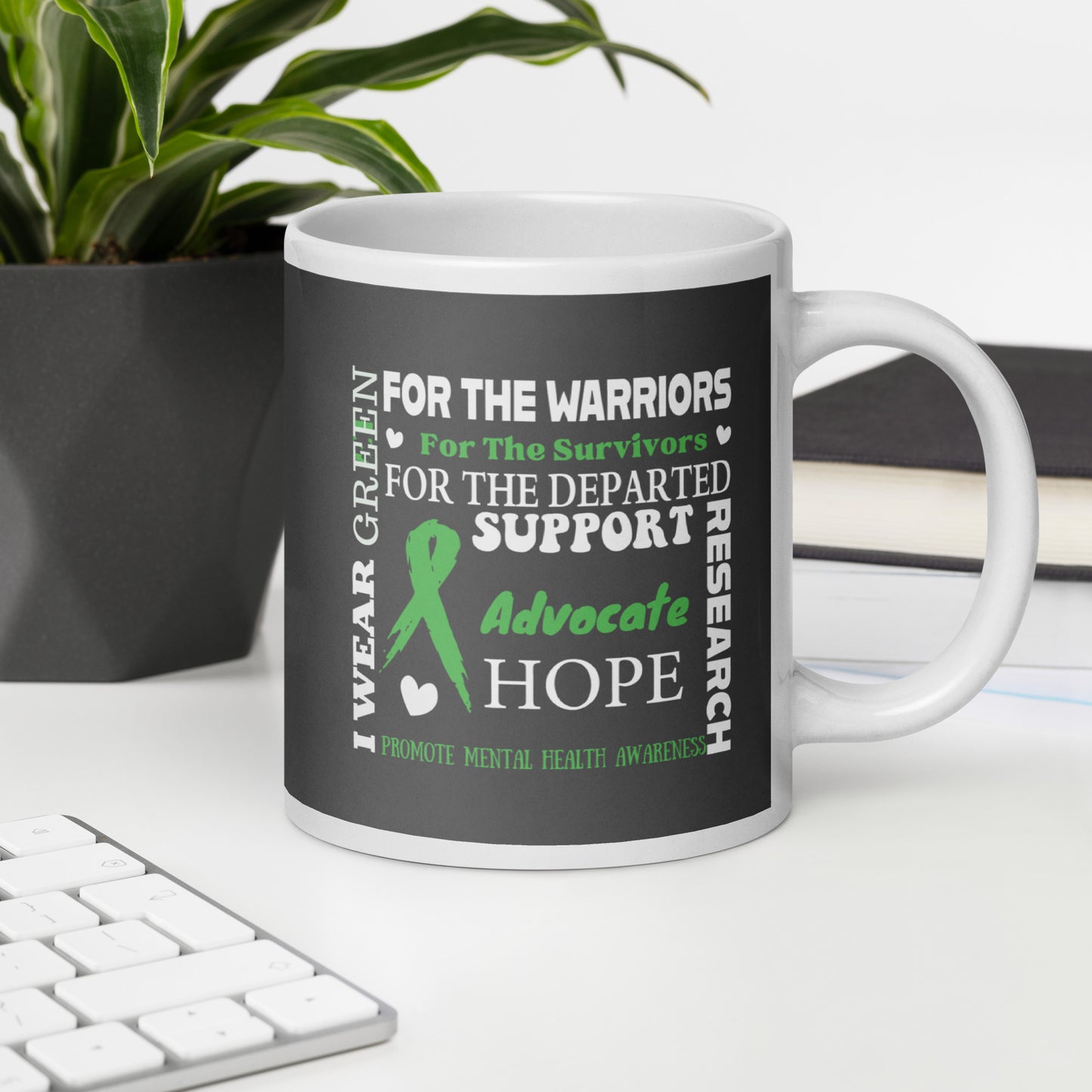 Mental Health Awareness White Ceramic Coffee Mug
