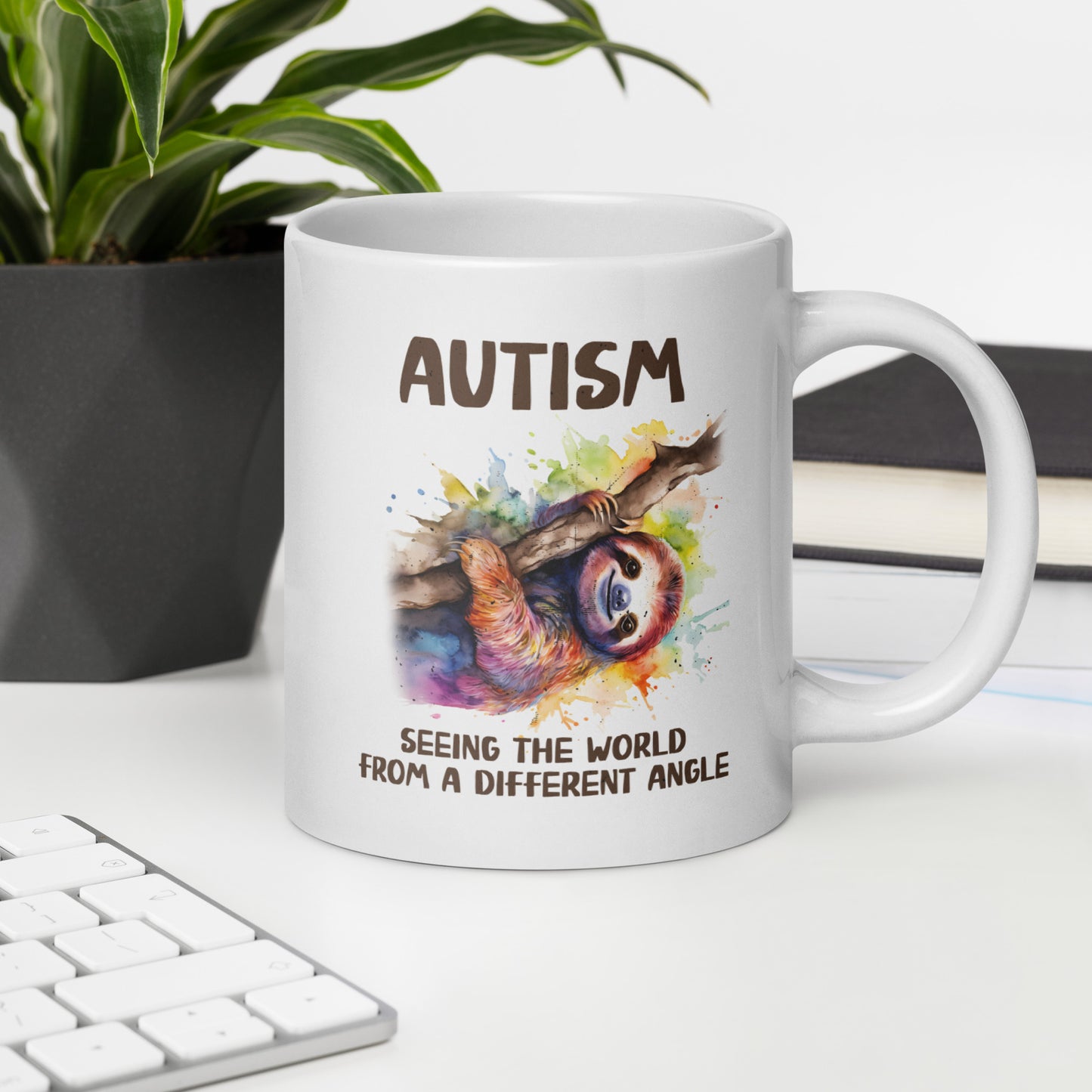 Seeing the World From a Different Angle Sloth Ceramic Coffee Mug