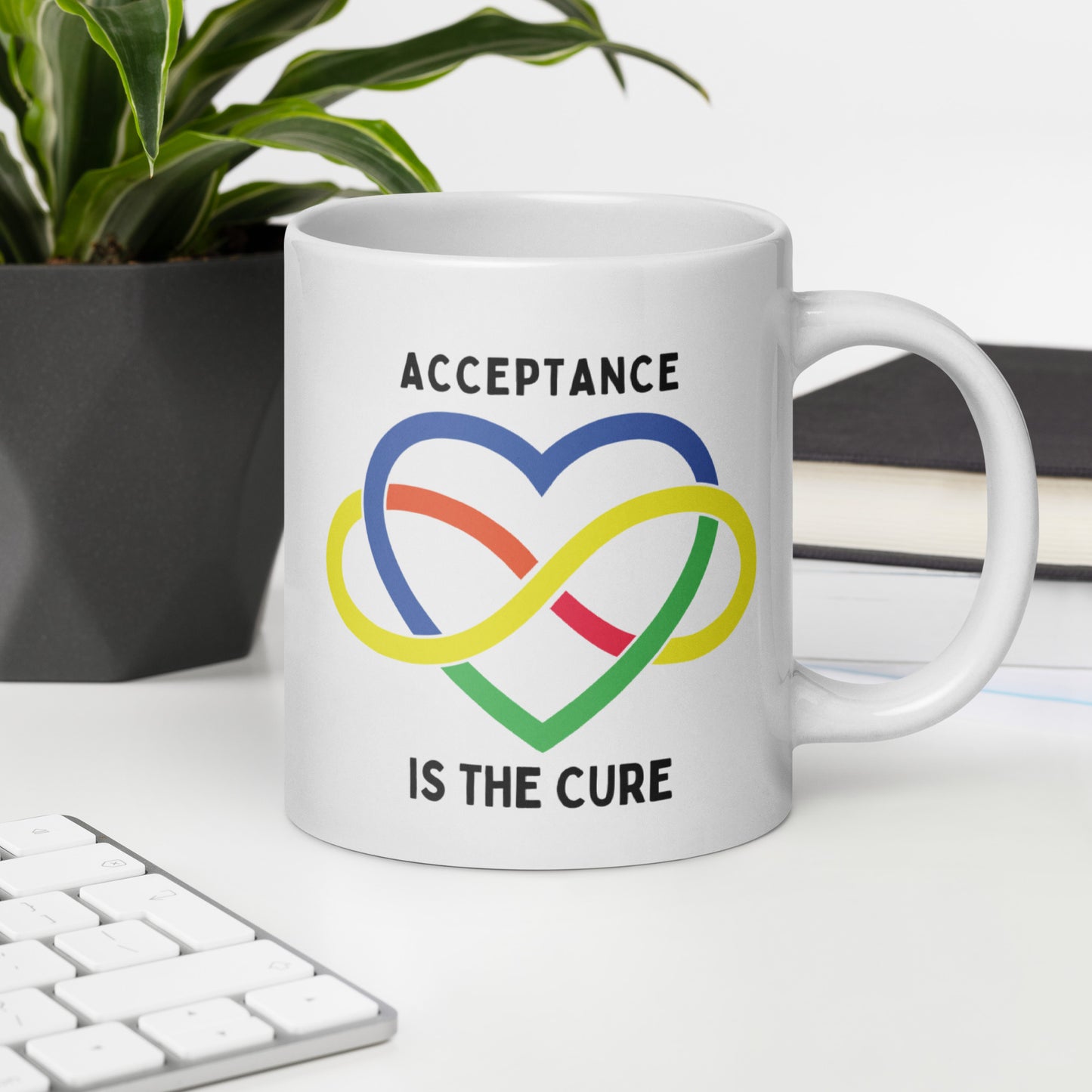 Autism Acceptance is the Cure Ceramic Coffee Mug