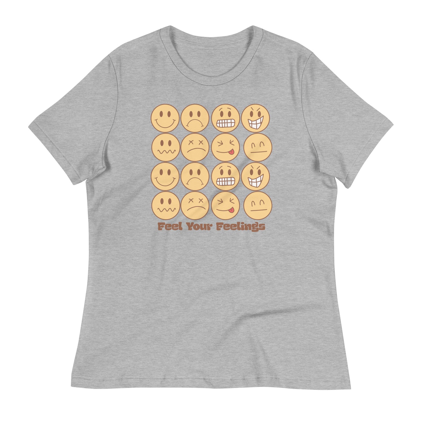 Feel Your Feelings Emojis Bella Canvas Relaxed Women's T-Shirt