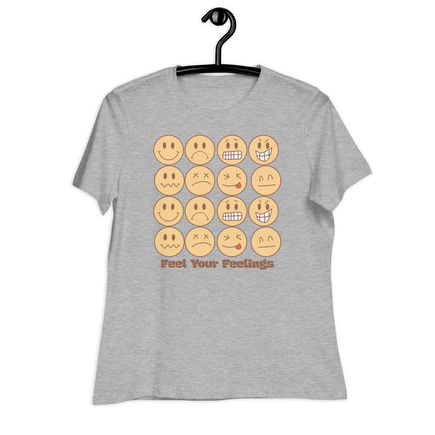 Feel Your Feelings Emojis Bella Canvas Relaxed Women's T-Shirt