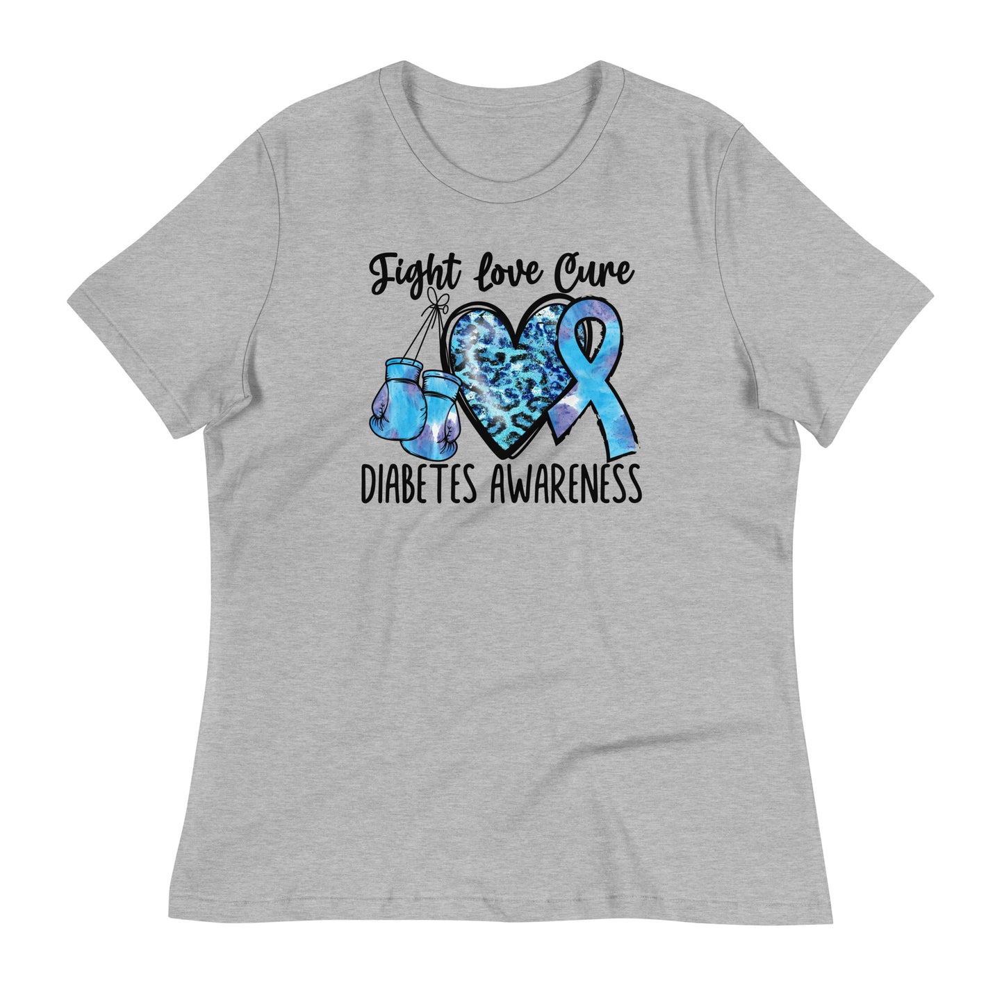 Fight Love Cure Diabetes Awareness Bella Canvas Relaxed Women's T-Shirt