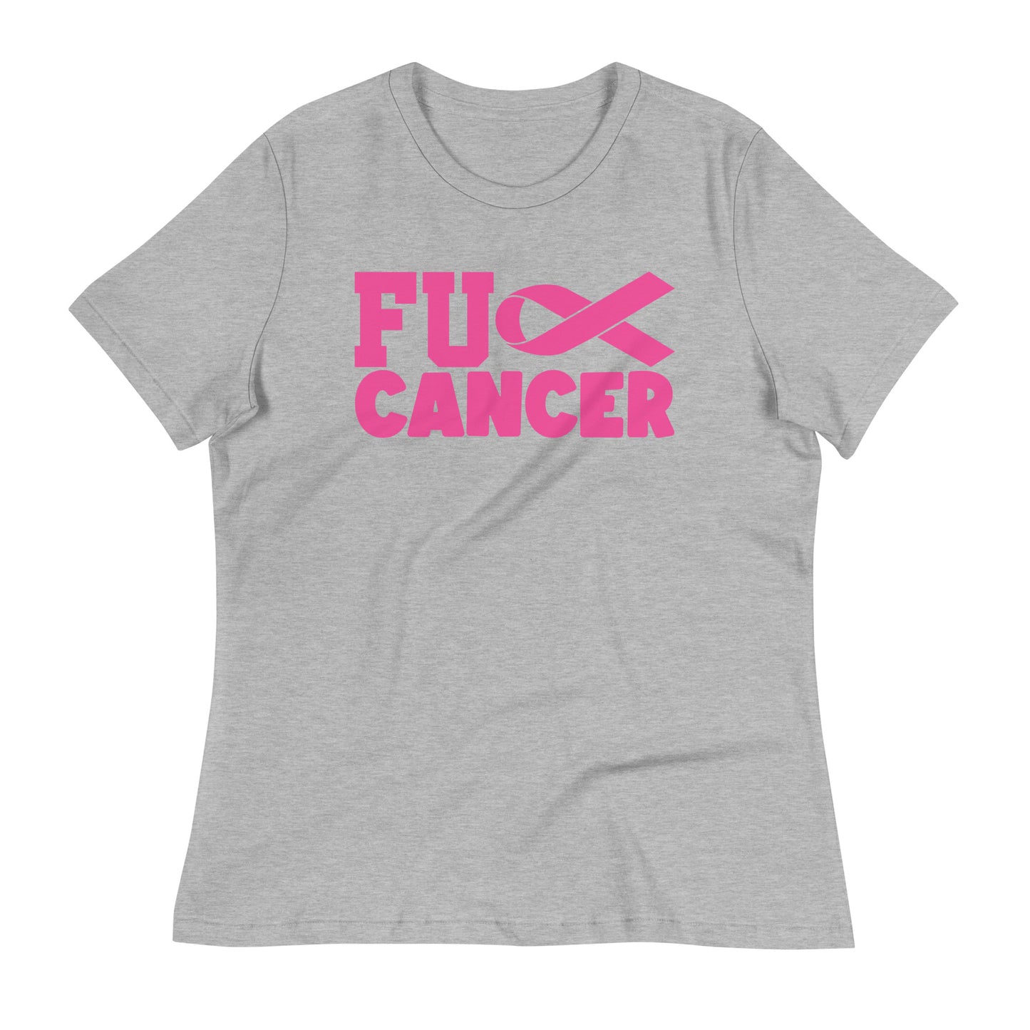 Fu** Cancer Breast Cancer Awareness Bella Canvas Women's Relaxed T-Shirt