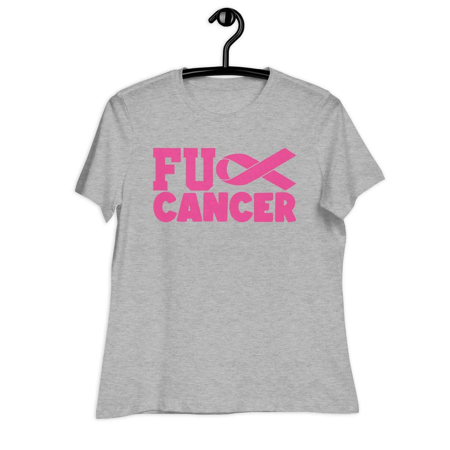 Fu** Cancer Breast Cancer Awareness Bella Canvas Women's Relaxed T-Shirt